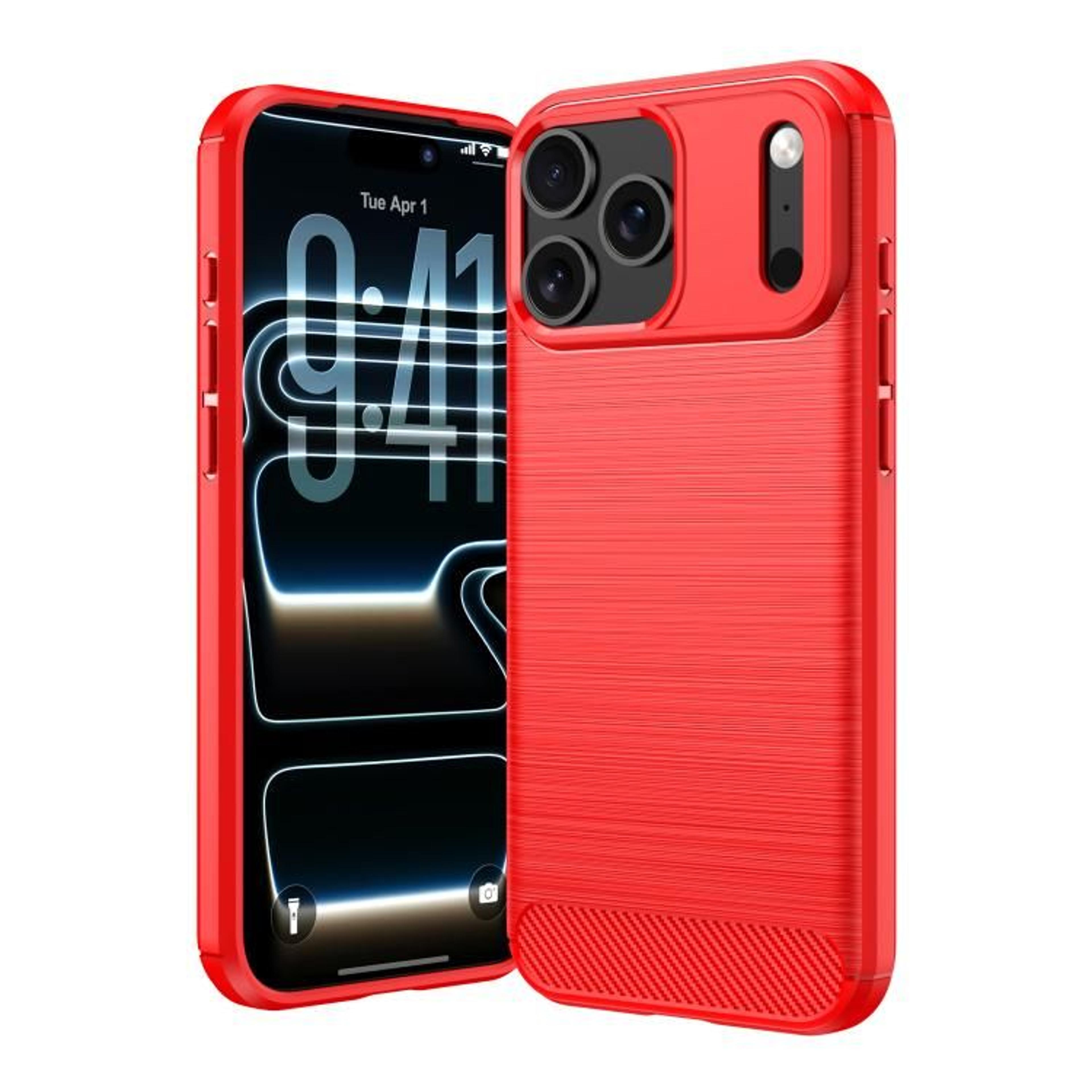 IPhone 18 Pro Max Carbon Fiber TPU Case With Brushed Texture Slim Shock Protection 8