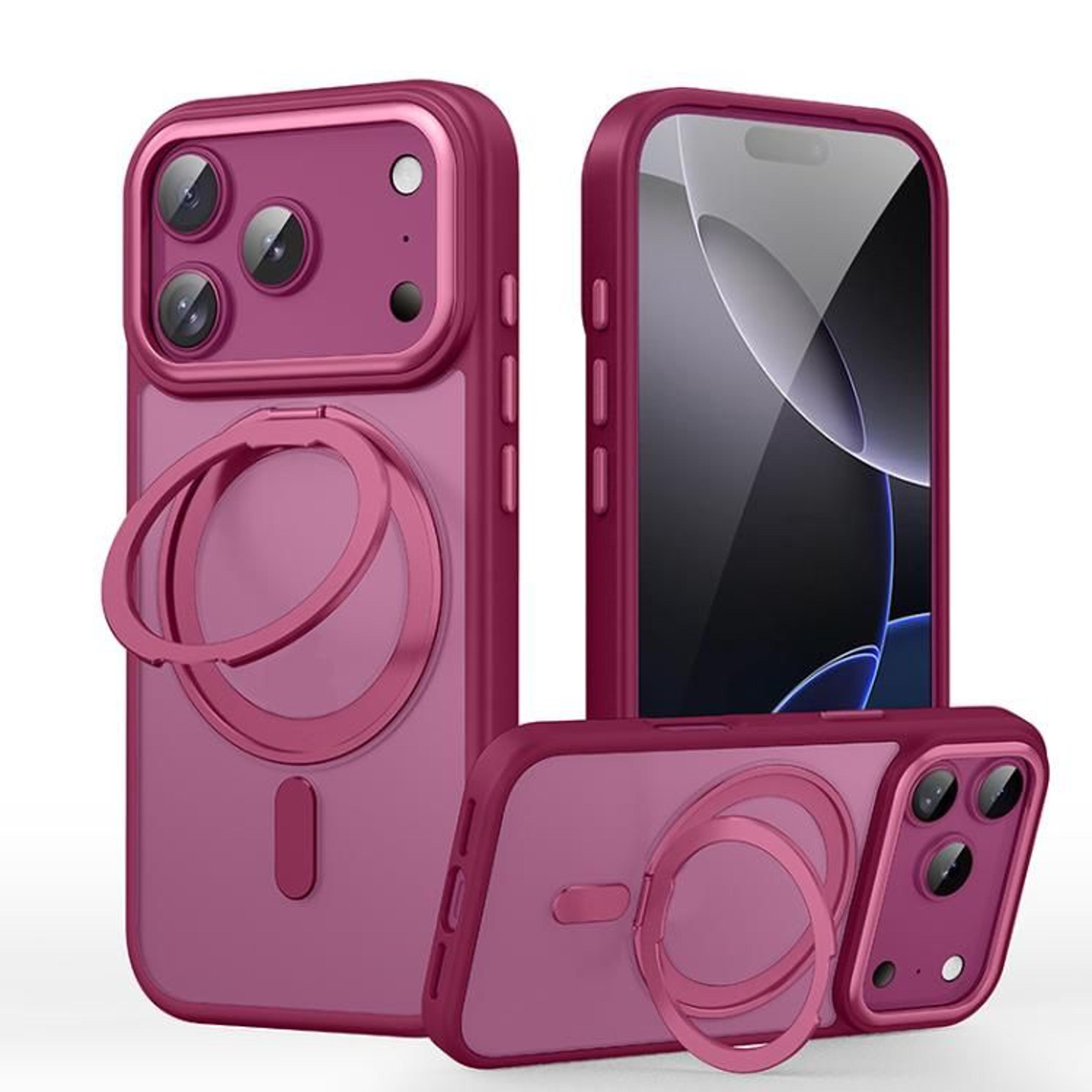 IPhone 18 Pro Frosted MagSafe Case With 360 Rotating Ring Holder 11