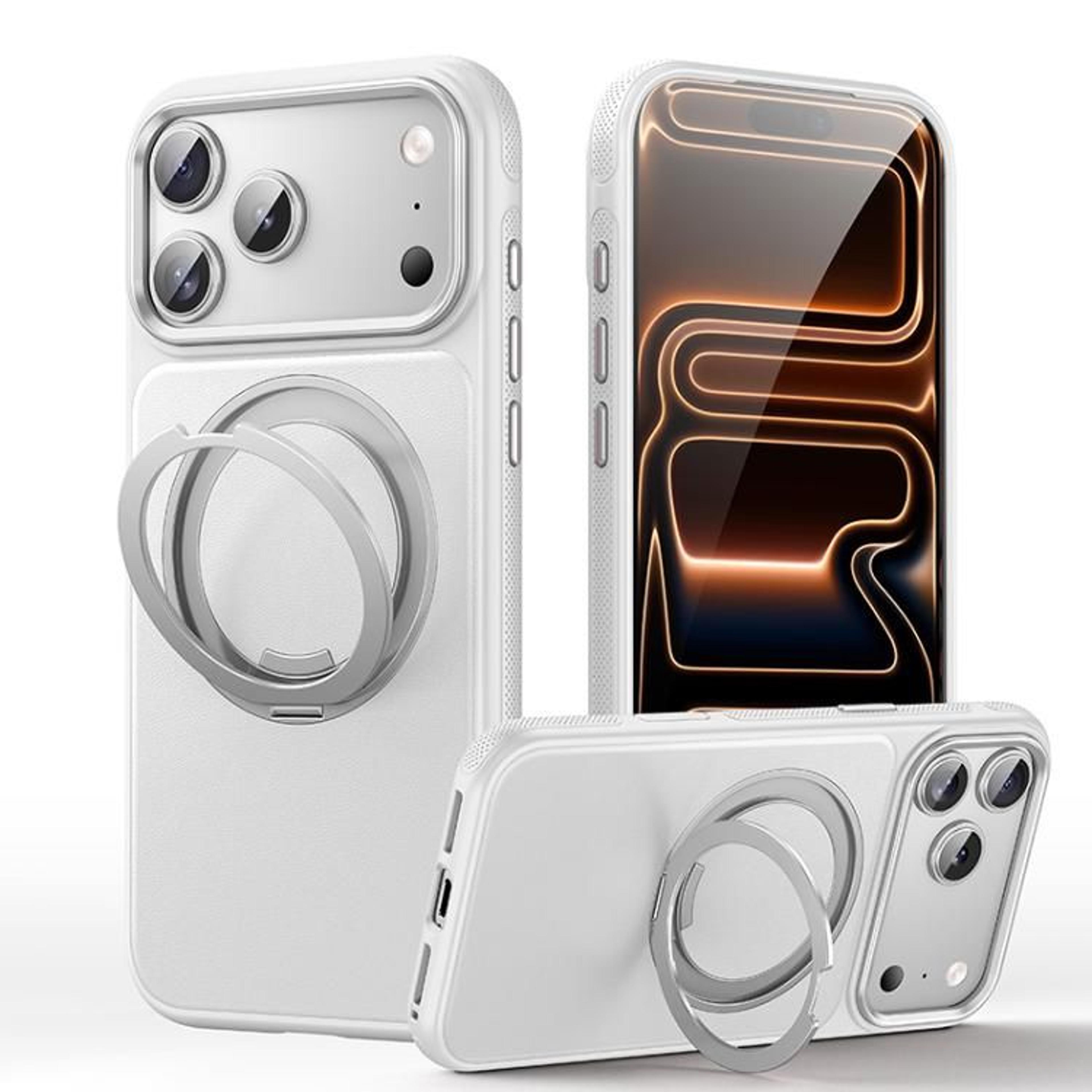 IPhone 18 Pro Leather Magnetic Case With 360Degree Rotating Holder 7
