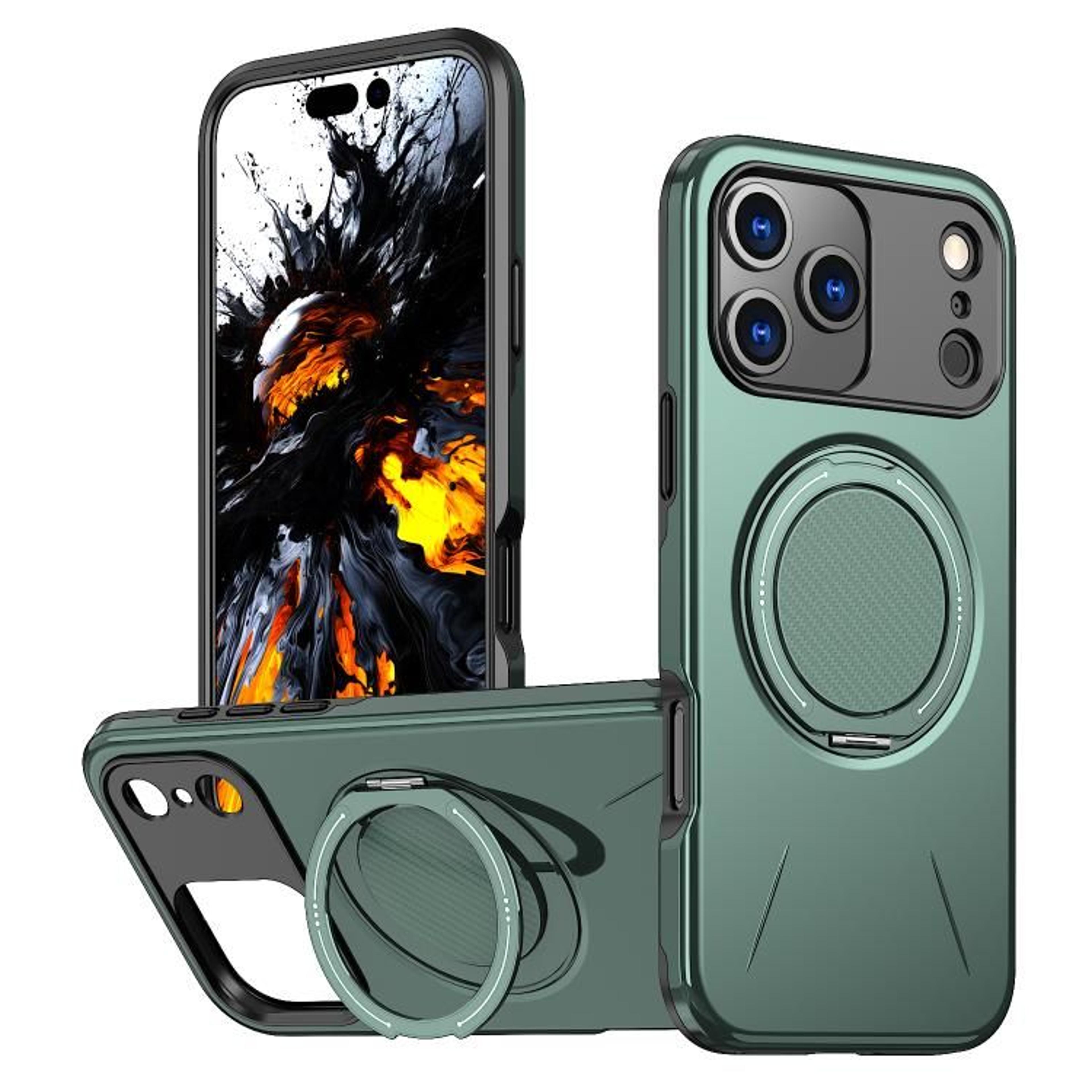 Kalebol IPhone 18 Pro Max Case With MagSafe Rotating Magnetic Ring Holder  Shock Protection 10