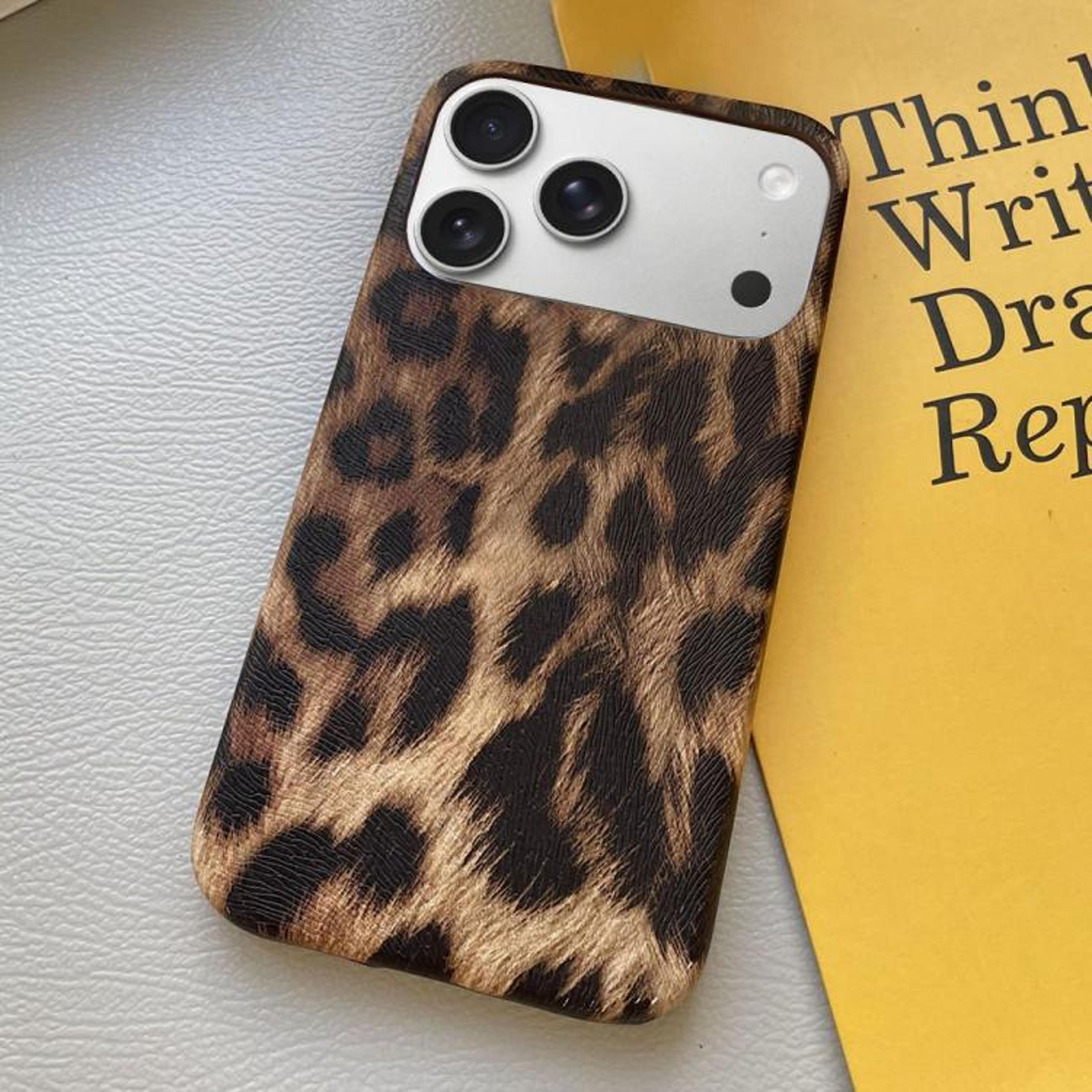 Leopard Print IPhone 18 Pro Case With LeatherTextured PU Protection 8