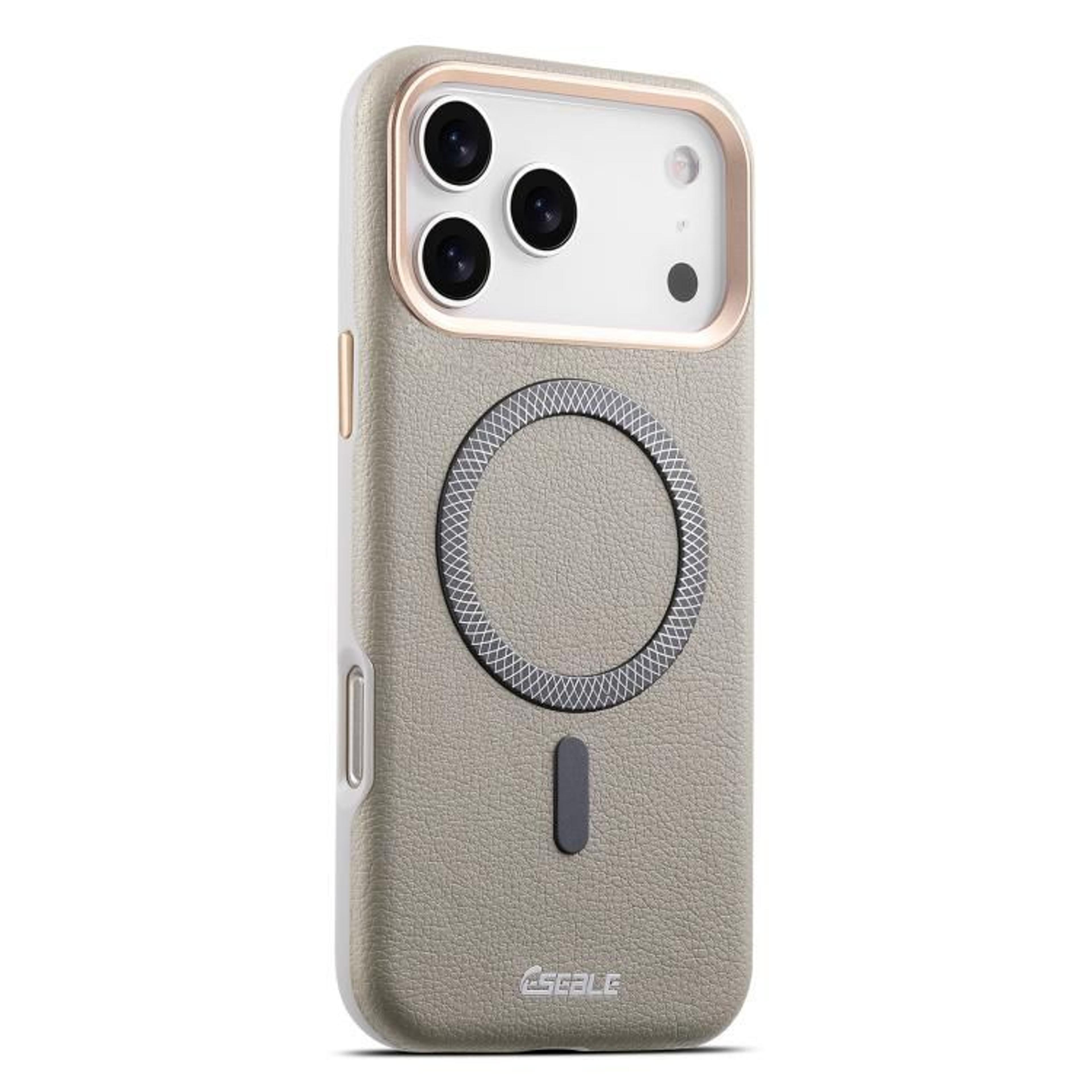 IPhone 18 Pro Max Case With Litchi Texture Magnetic Charging And Metal Lens Guard 7