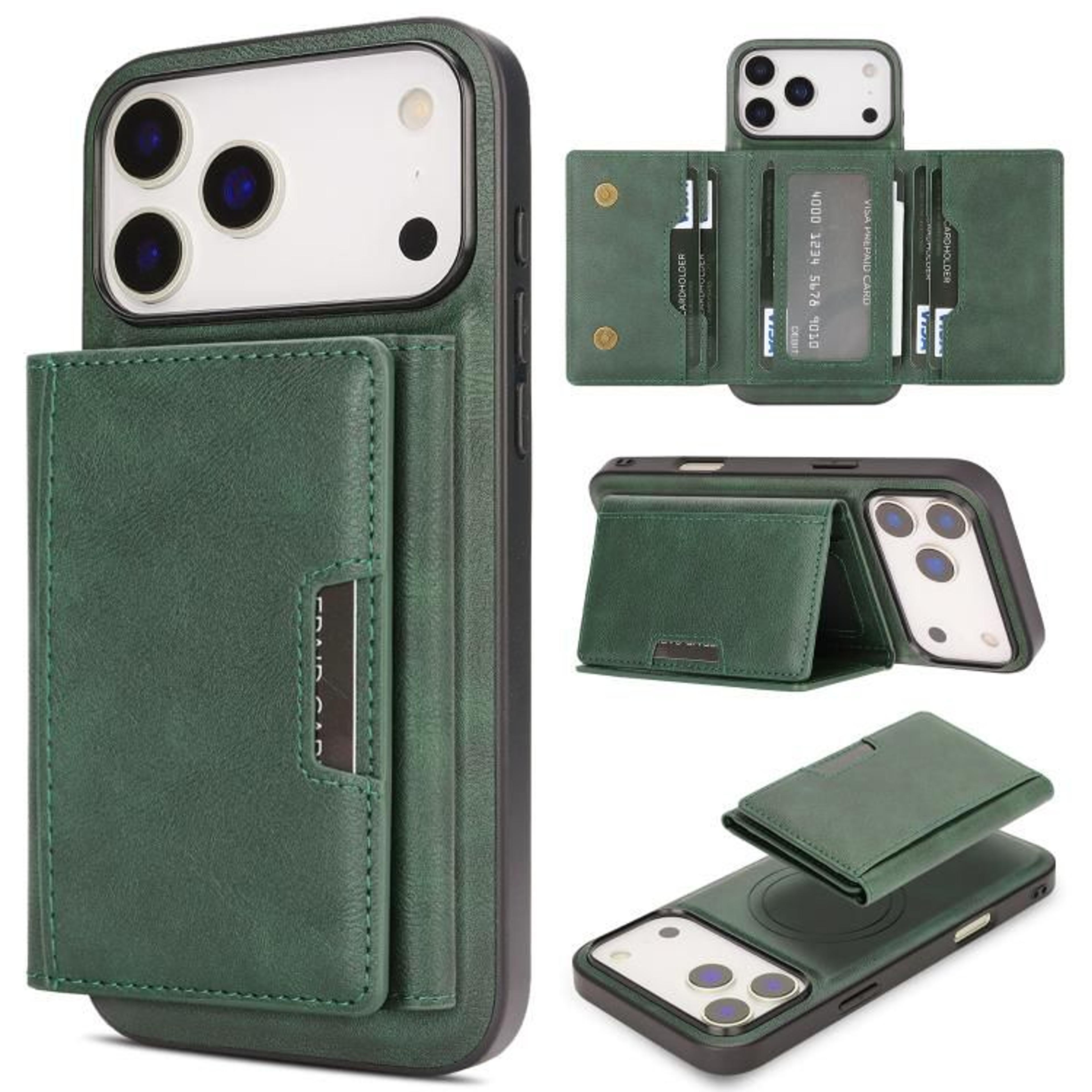 IPhone 18 Pro MagSafe Wallet Case With N52 Magnetic TriFold Stand And Card Holder 13