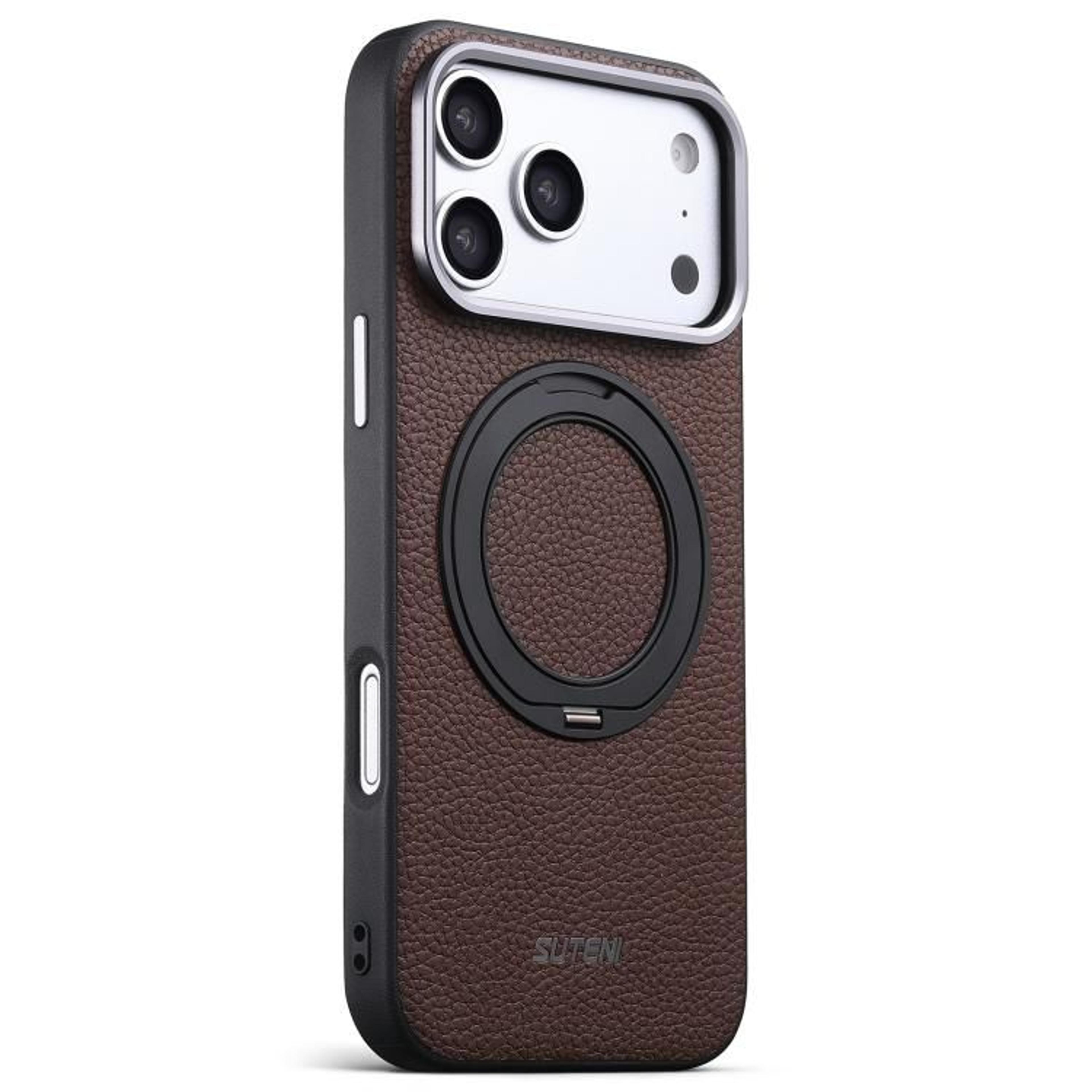 IPhone 18 Pro PU Leather Magnetic Phone Case With 360 Degree Rotating Stand 5