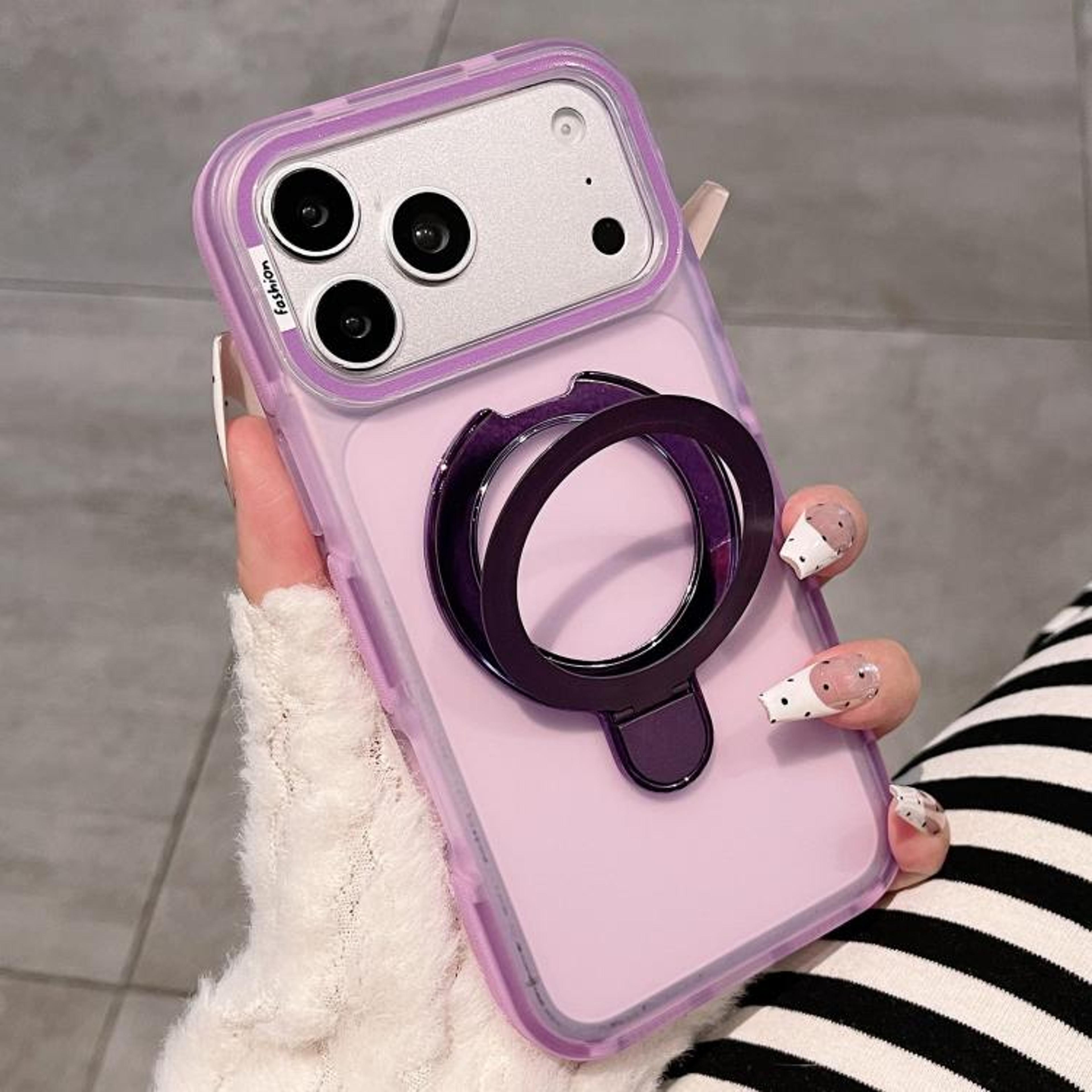 IPhone 18 Pro Max Translucent Matte Phone Case With Folding Stand 8