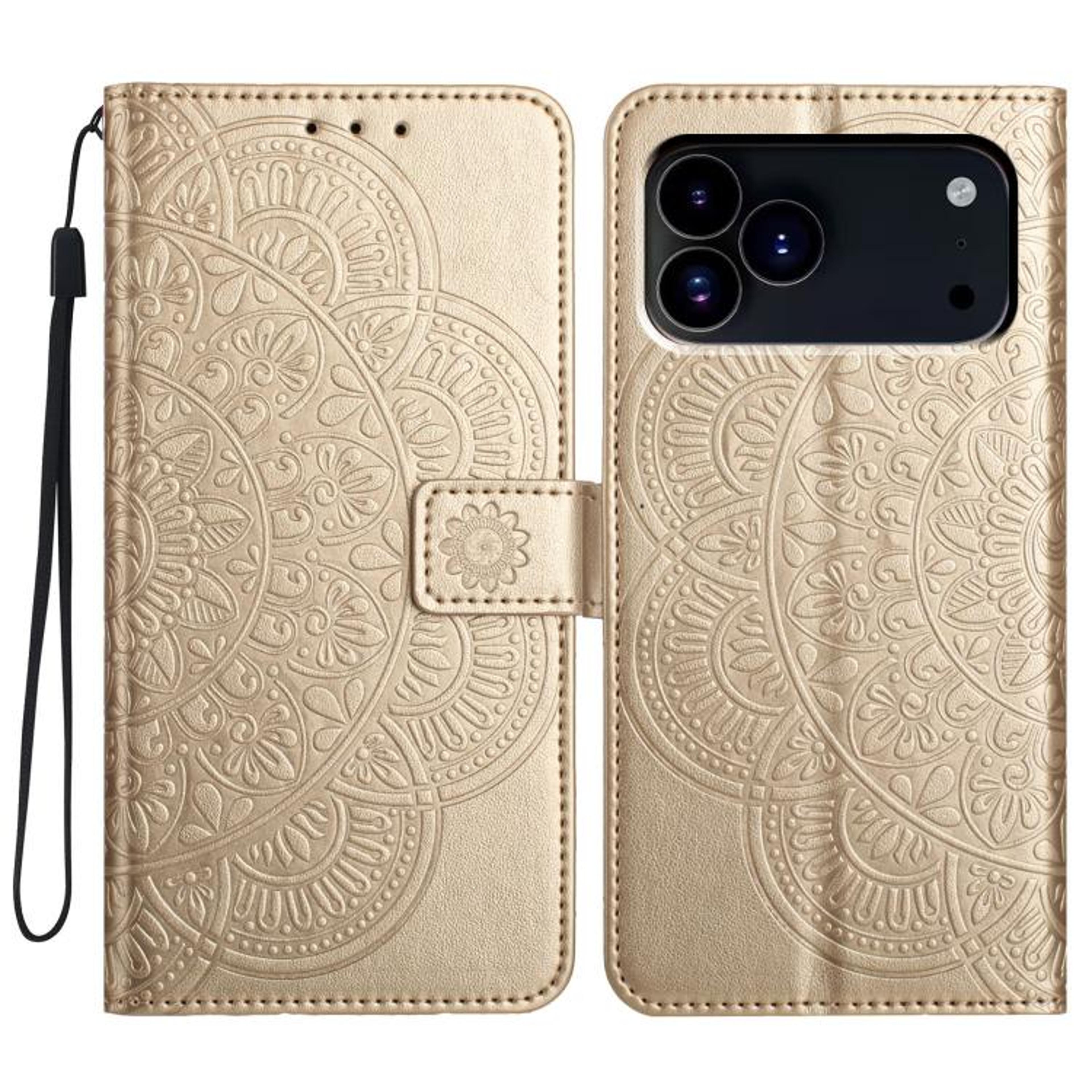 IPhone 18 Pro Flower Embossed PU And TPU Wallet Case With Card Slot And Stand 9