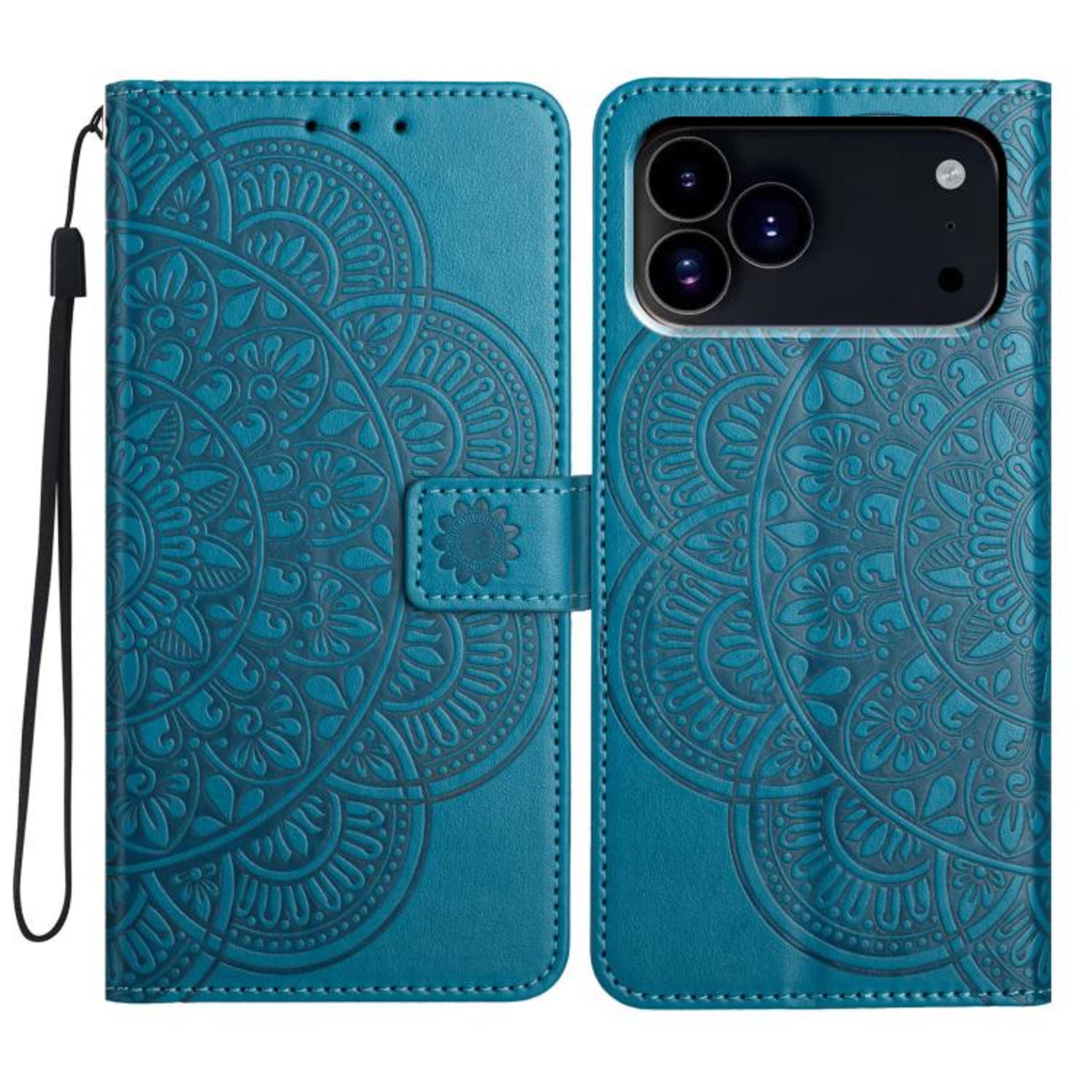 Flower Embossed IPhone 18 Pro Max Wallet Phone Case With Card Slot And Stand 8
