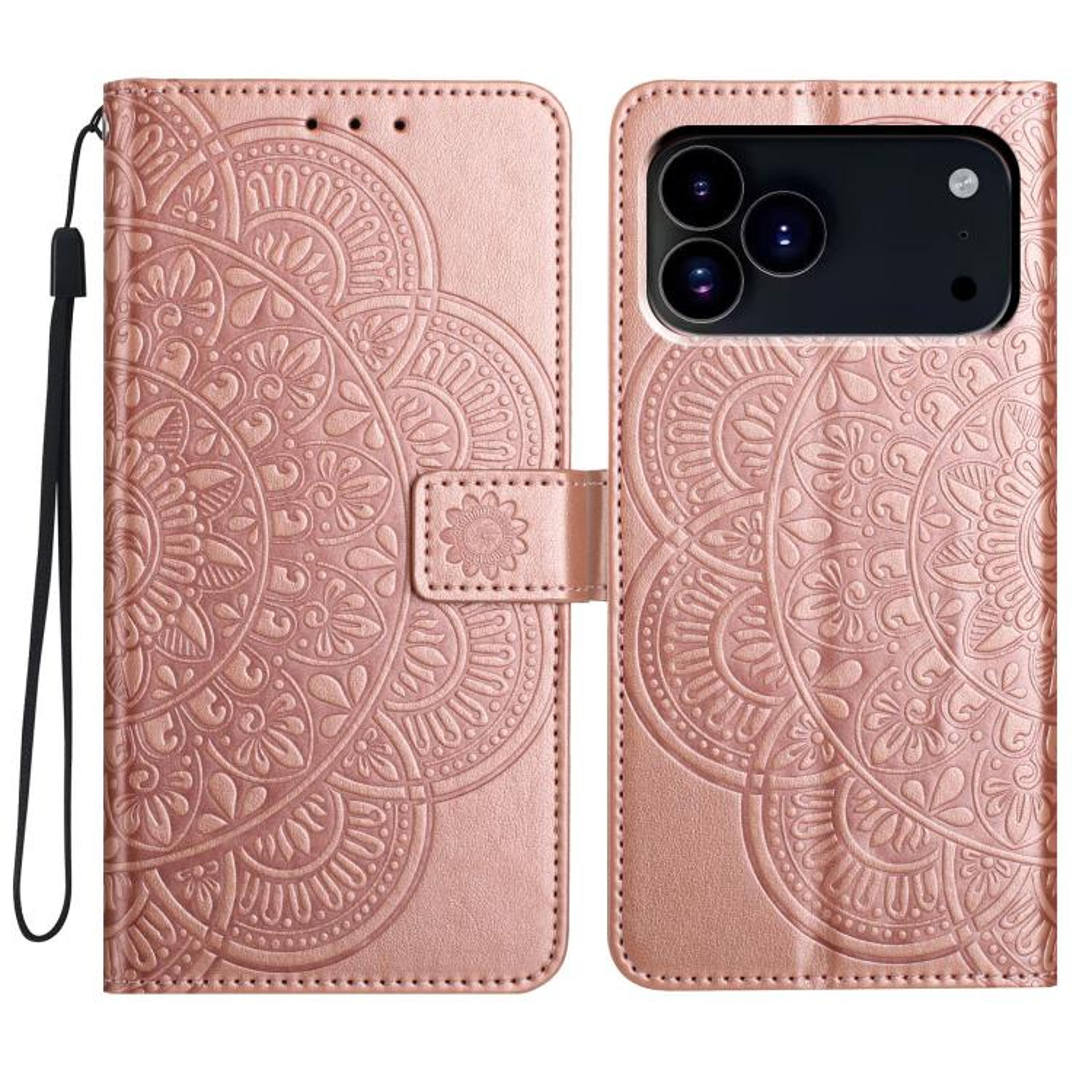 Flower Embossed IPhone 18 Pro Max Wallet Phone Case With Card Slot And Stand 10