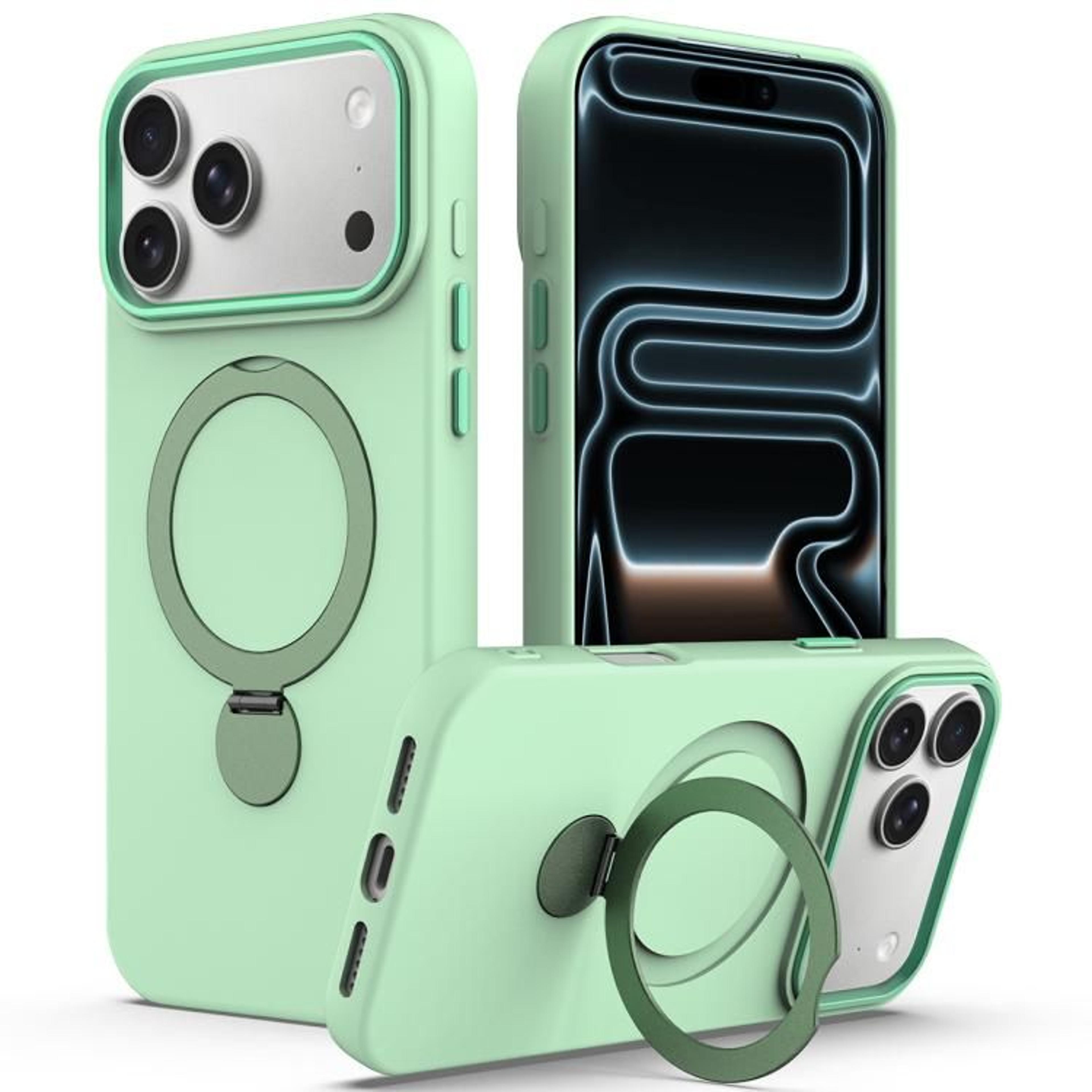 IPhone 18 Pro Max Pivot Ring Holder TPU PC Hybrid Phone Case 10