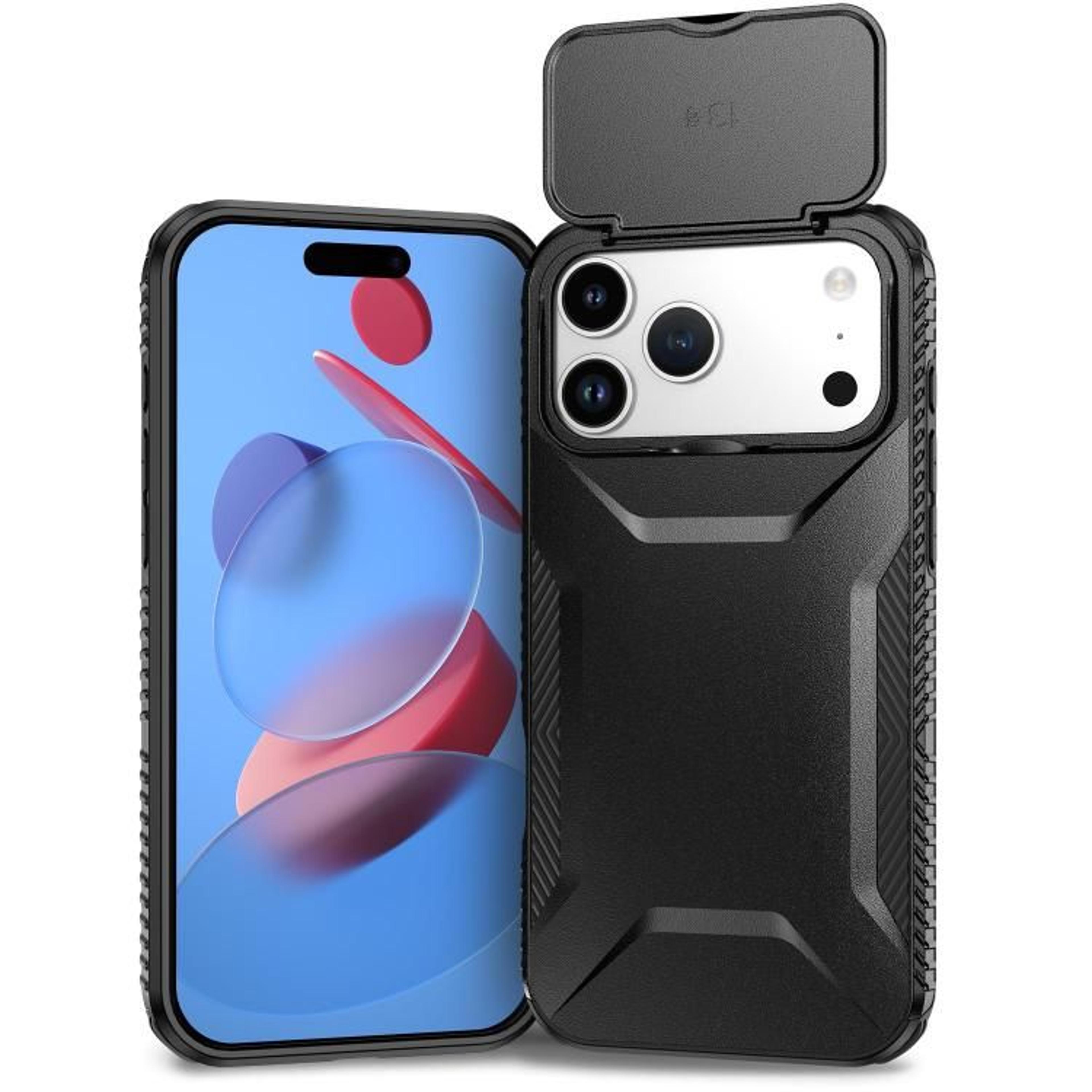 18 Pro Max Sliding Camera Cover Phone Case With TPU And PC Protection 9