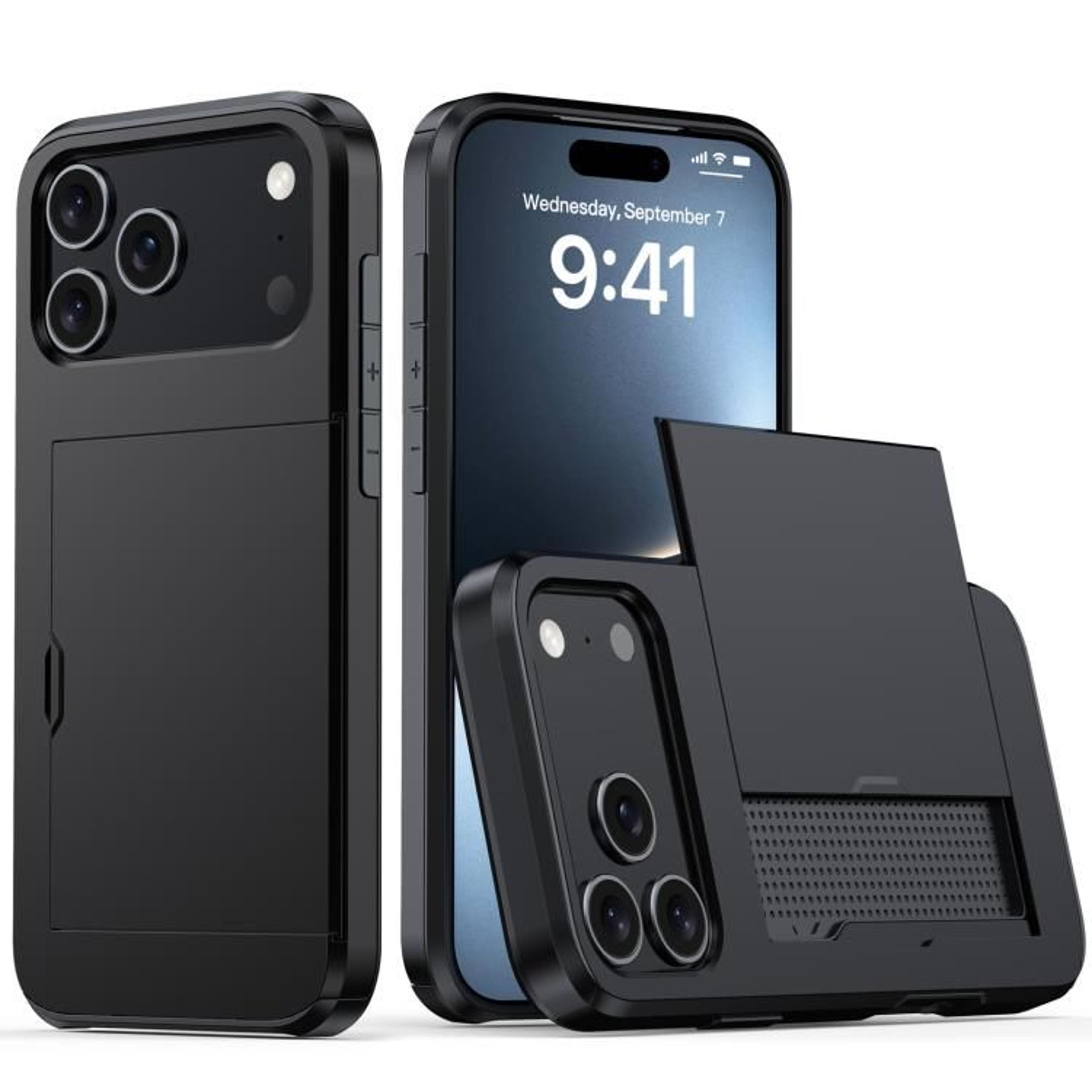 Shockproof Armor Phone Case With Card Slot For 18 Pro 9
