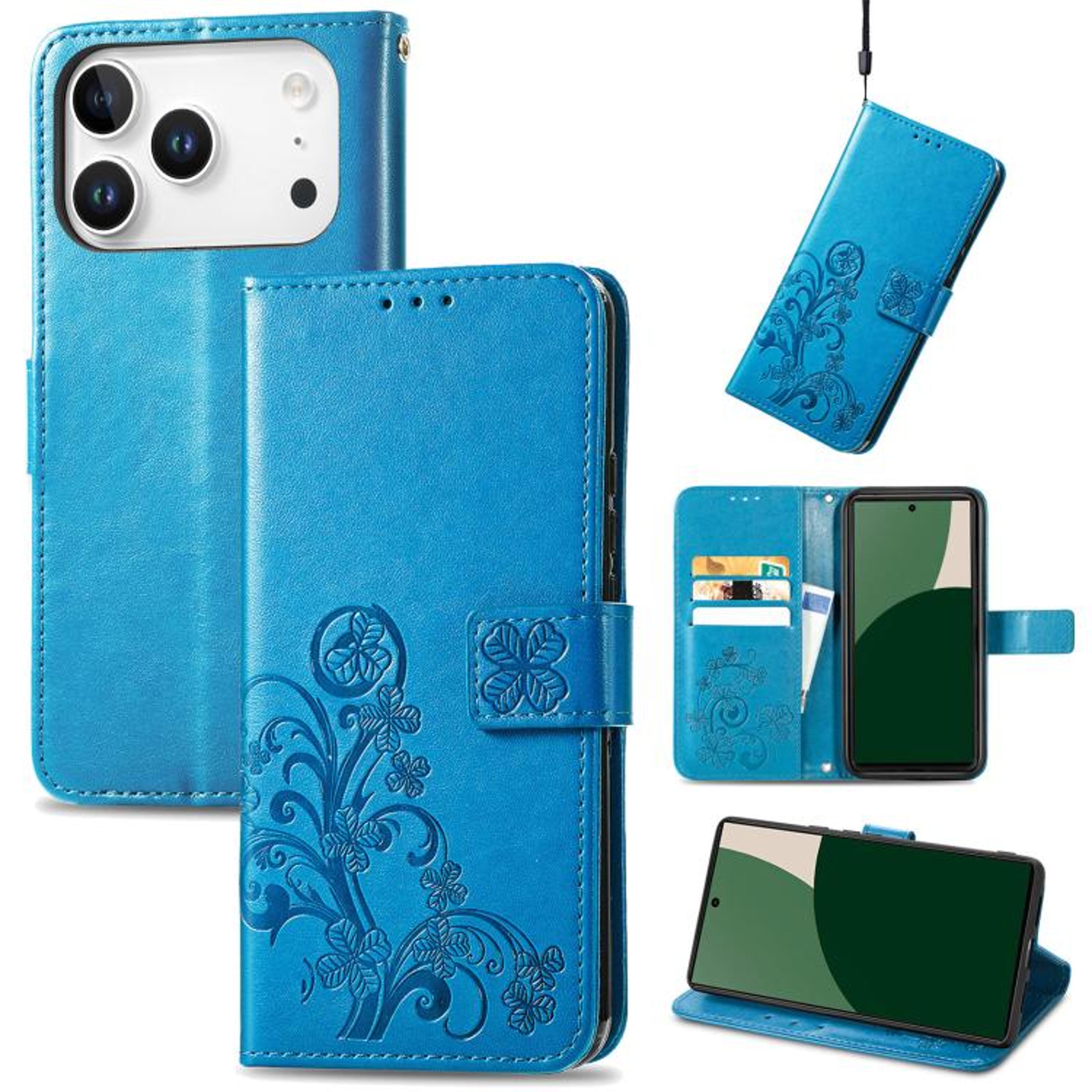 FourLeaf Clasp Embossed Wallet Case For IPhone 18 Pro 6