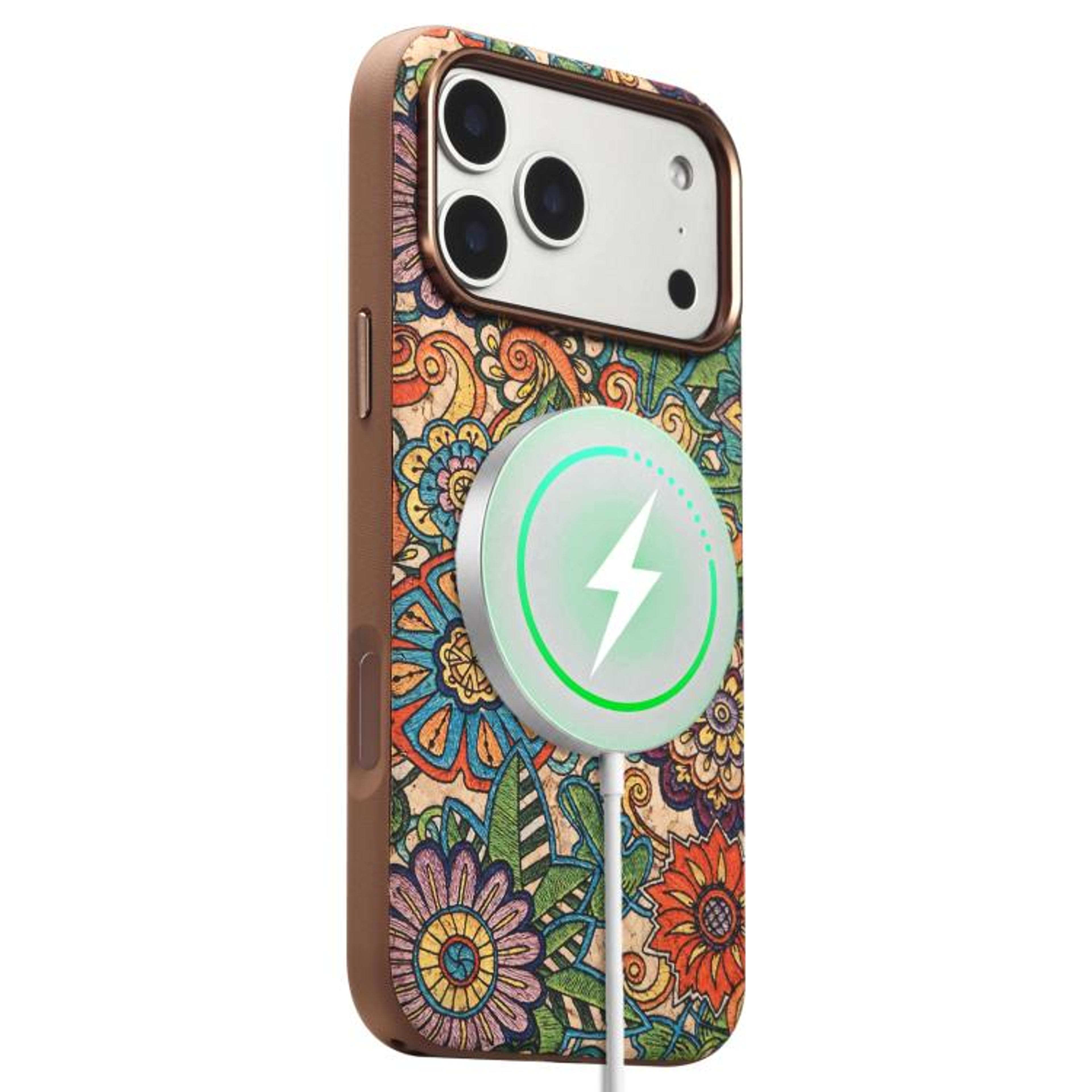 IPhone 18 Pro Magnetic Case With Vintage Boho Embroidery Style And Metal Camera Bezel 9