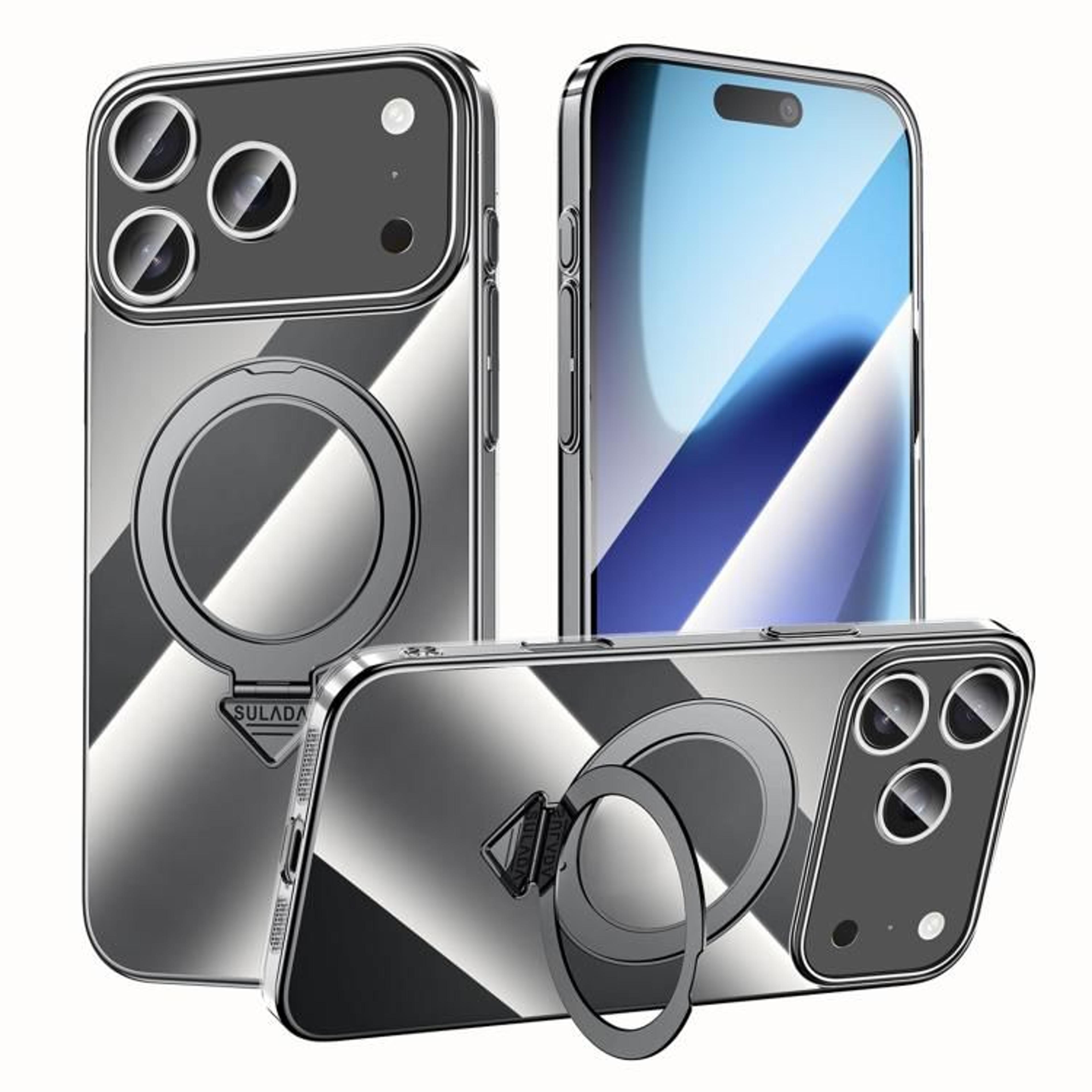 IPhone 18 Pro Max Clear MagSafe Case With Metal Kickstand 12