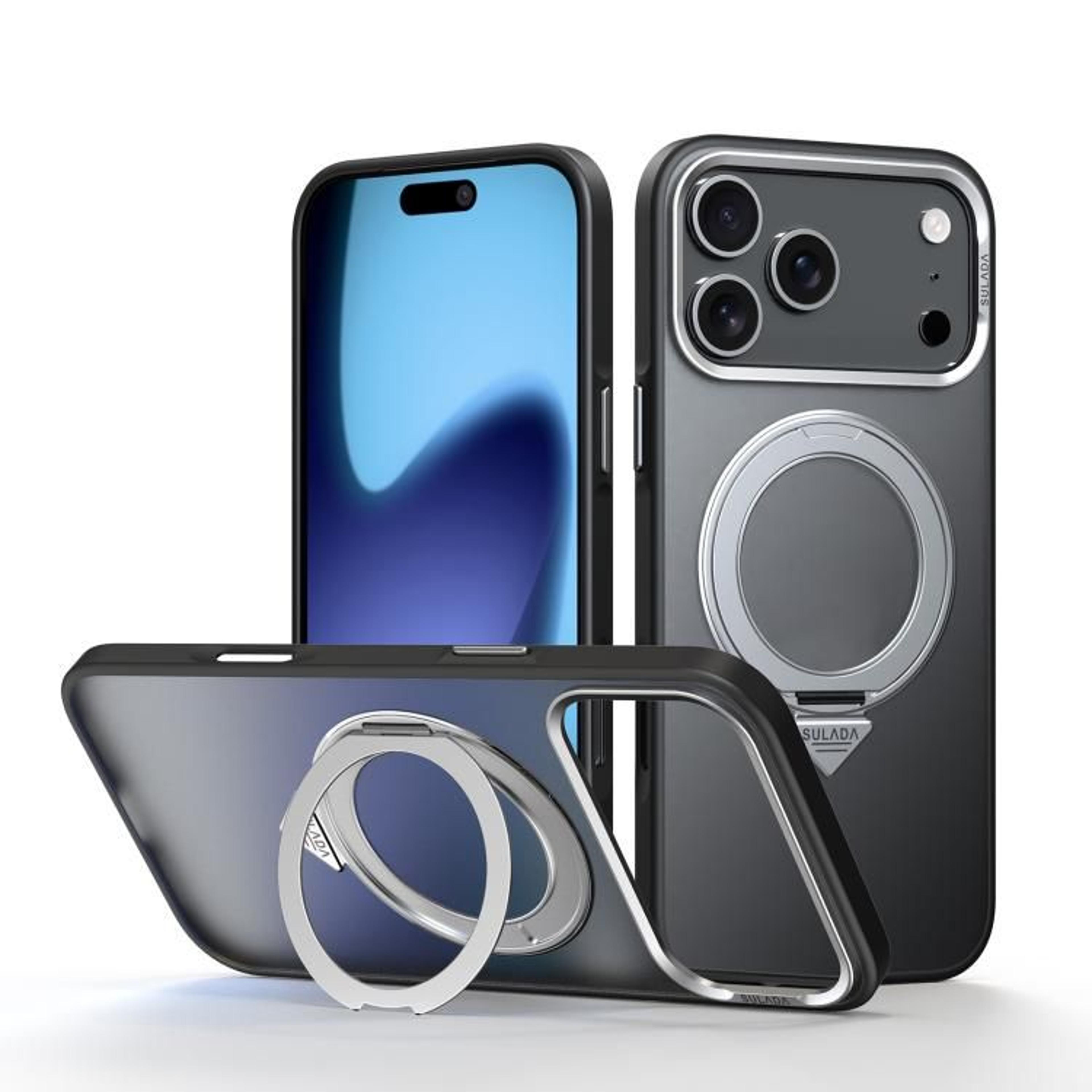IPhone 18 Pro Frosted Magnetic Case With 360 Degree Rotating Stand 9