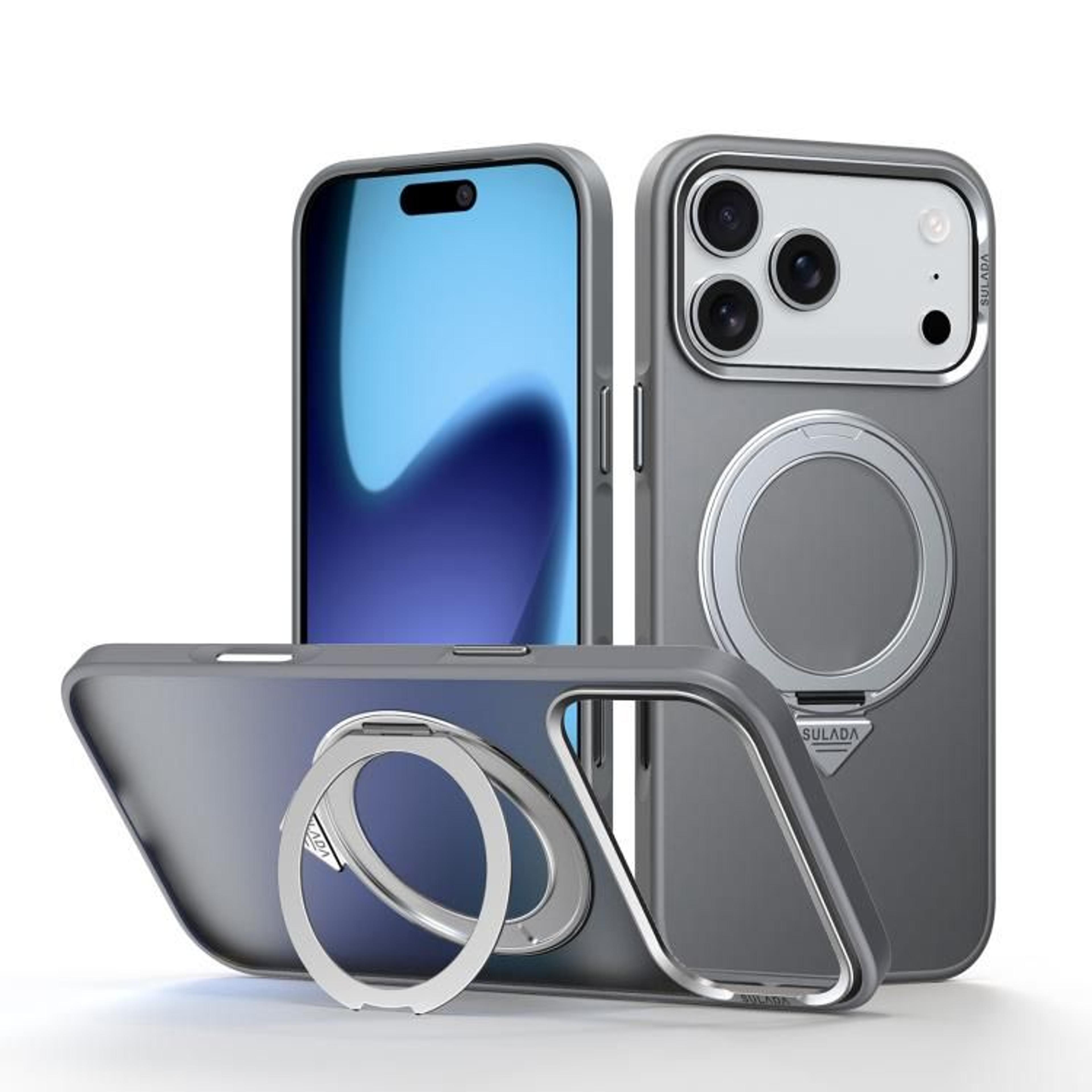 IPhone 18 Pro Frosted Magnetic Case With 360 Degree Rotating Stand 10