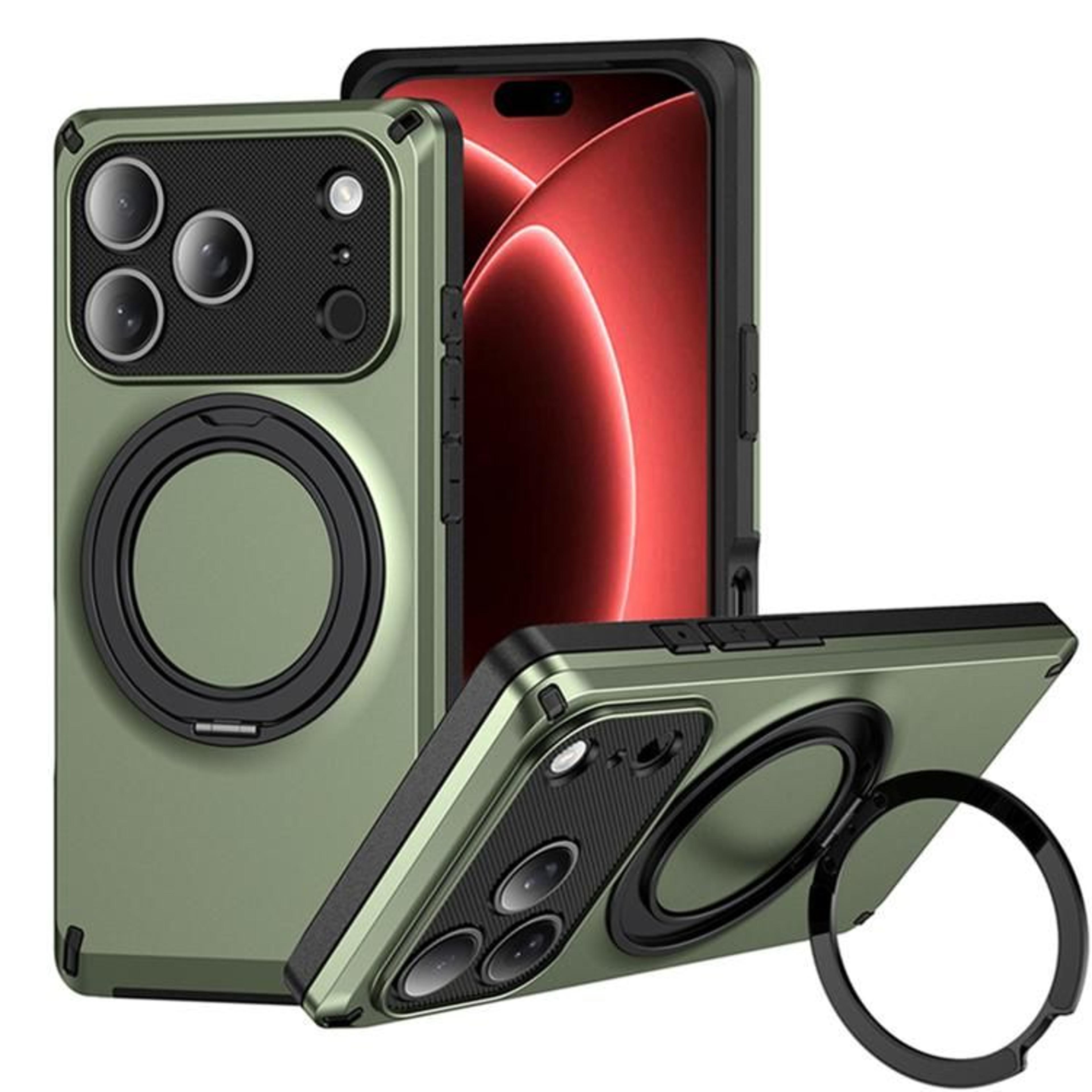 IPhone 18 Pro Max Magnetic Ring Holder Case With 360 Degree Stand 12