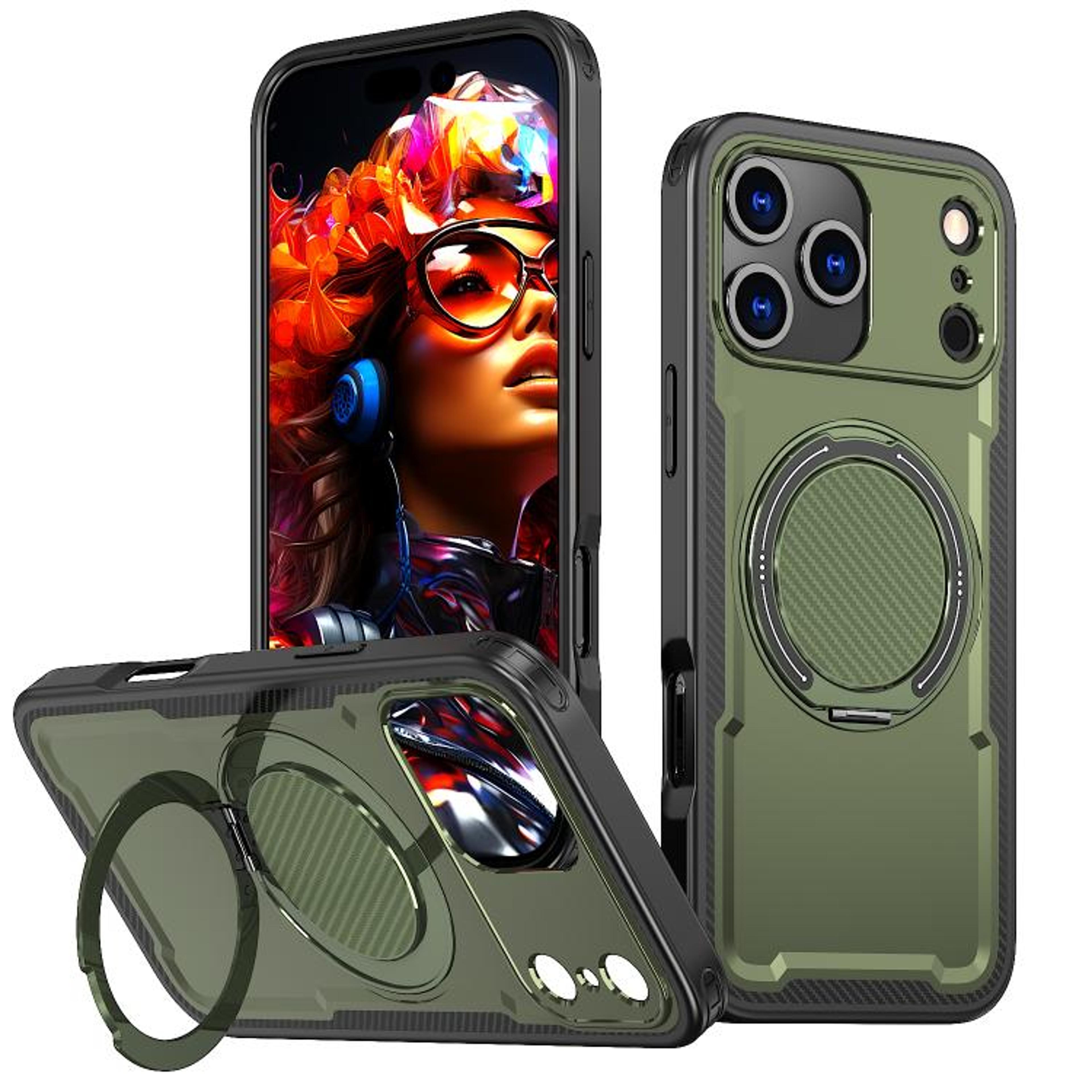 IPhone 18 Pro Magnetic Case With 360 Degree Rotating Stand 10