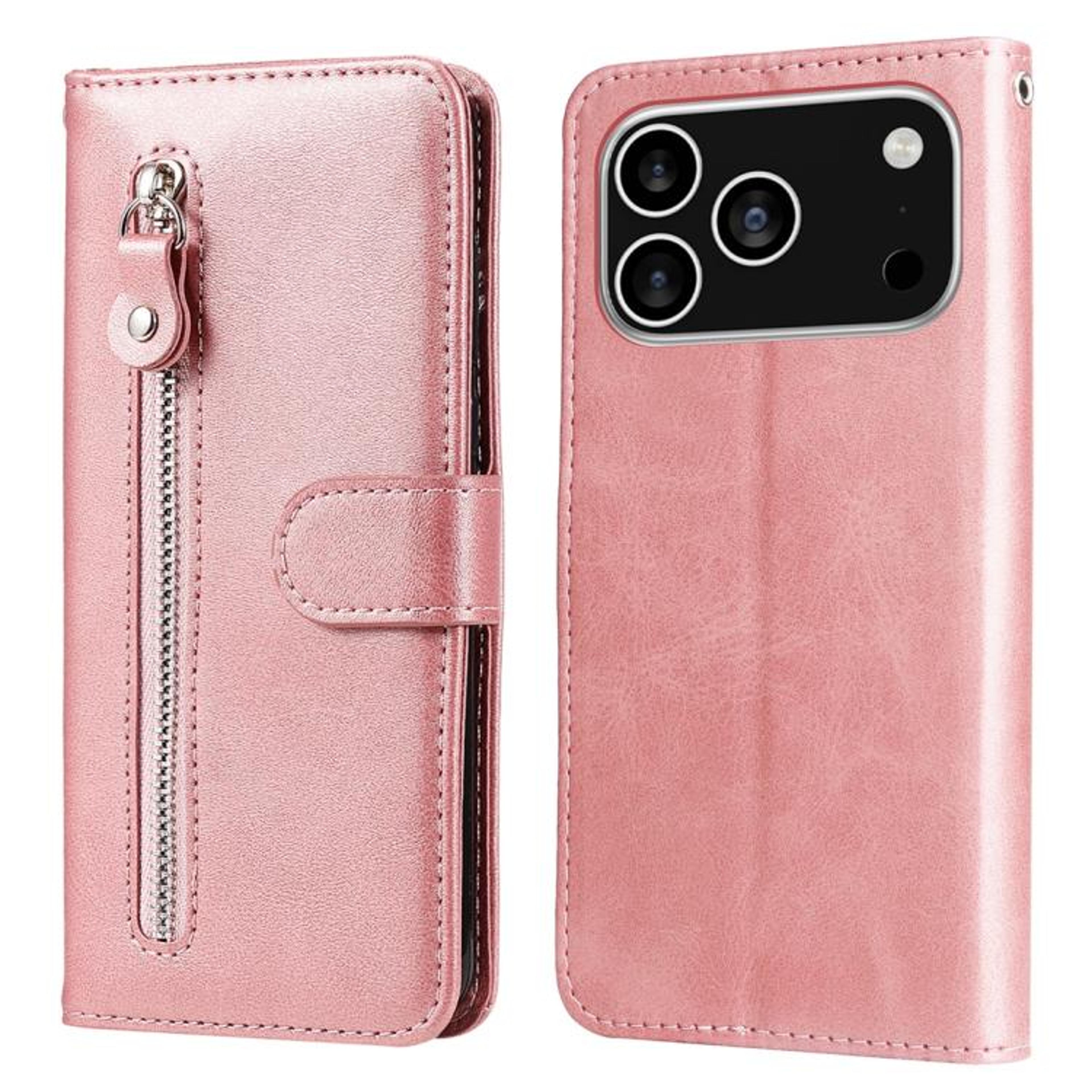 IPhone 18 Pro Calf Texture Leather Zipper Wallet Case With Card Slot And Stand 7