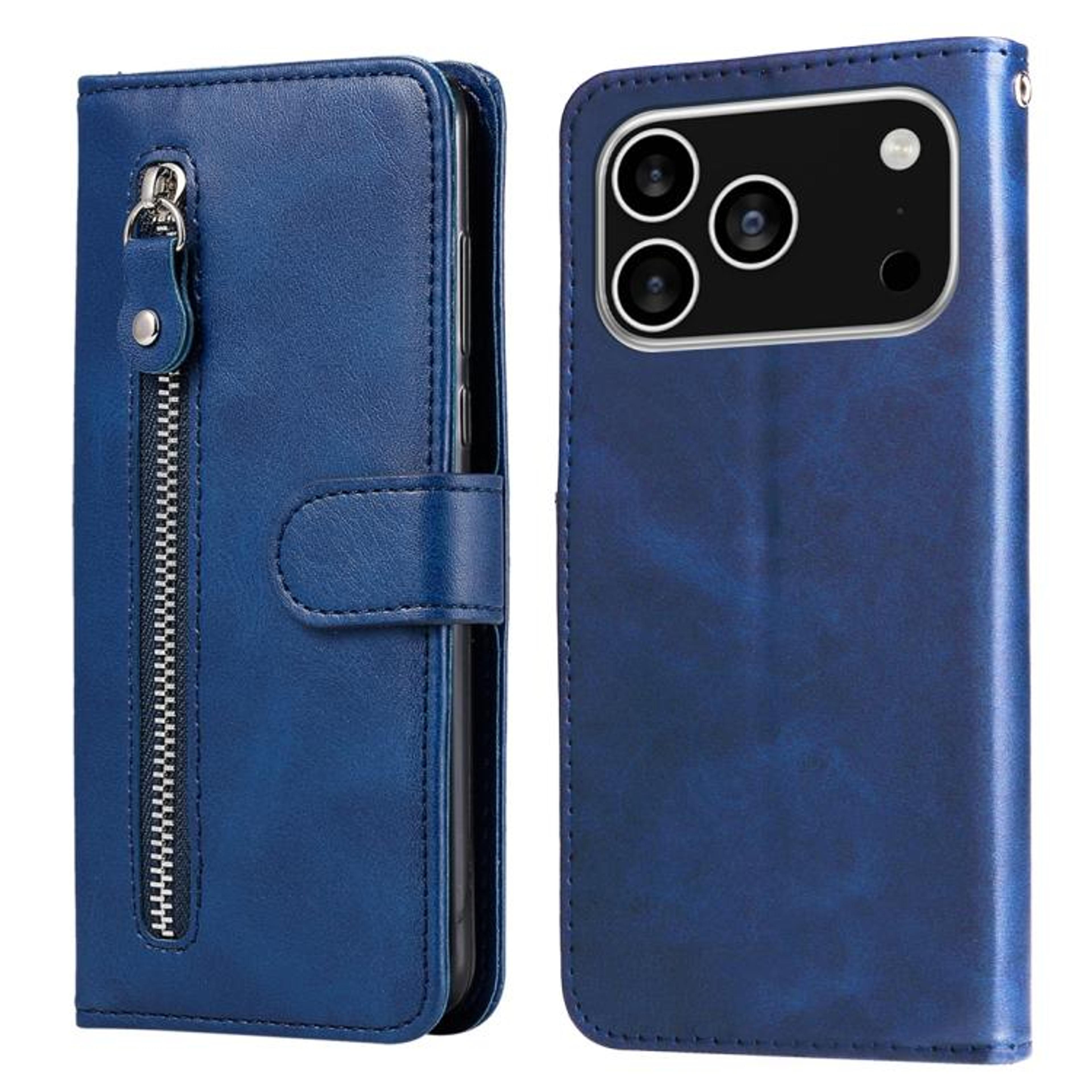 IPhone 18 Pro Calf Texture Leather Zipper Wallet Case With Card Slot And Stand 9