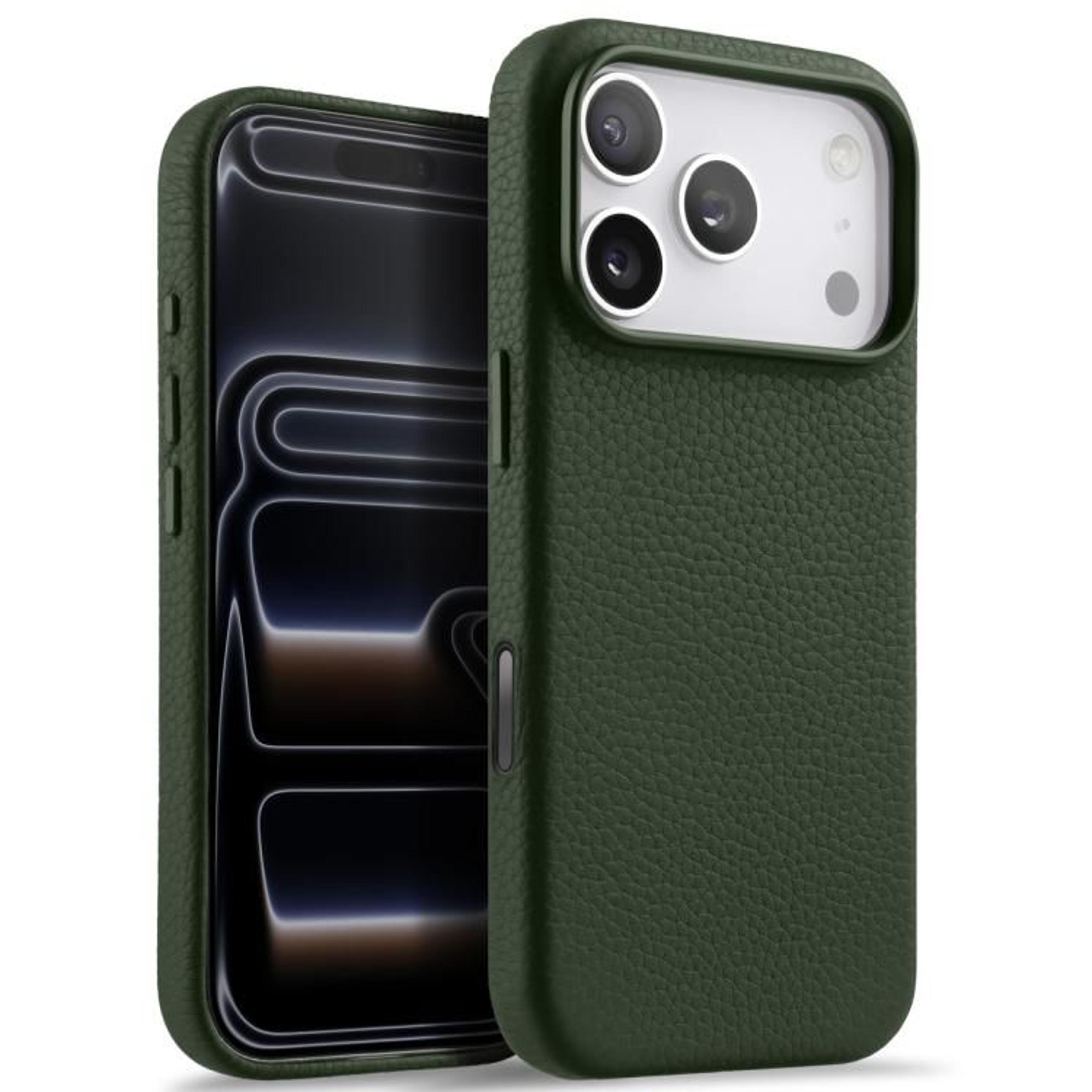 IPhone 18 Pro Genuine Leather Magnetic Full Coverage Case With AI Button 13