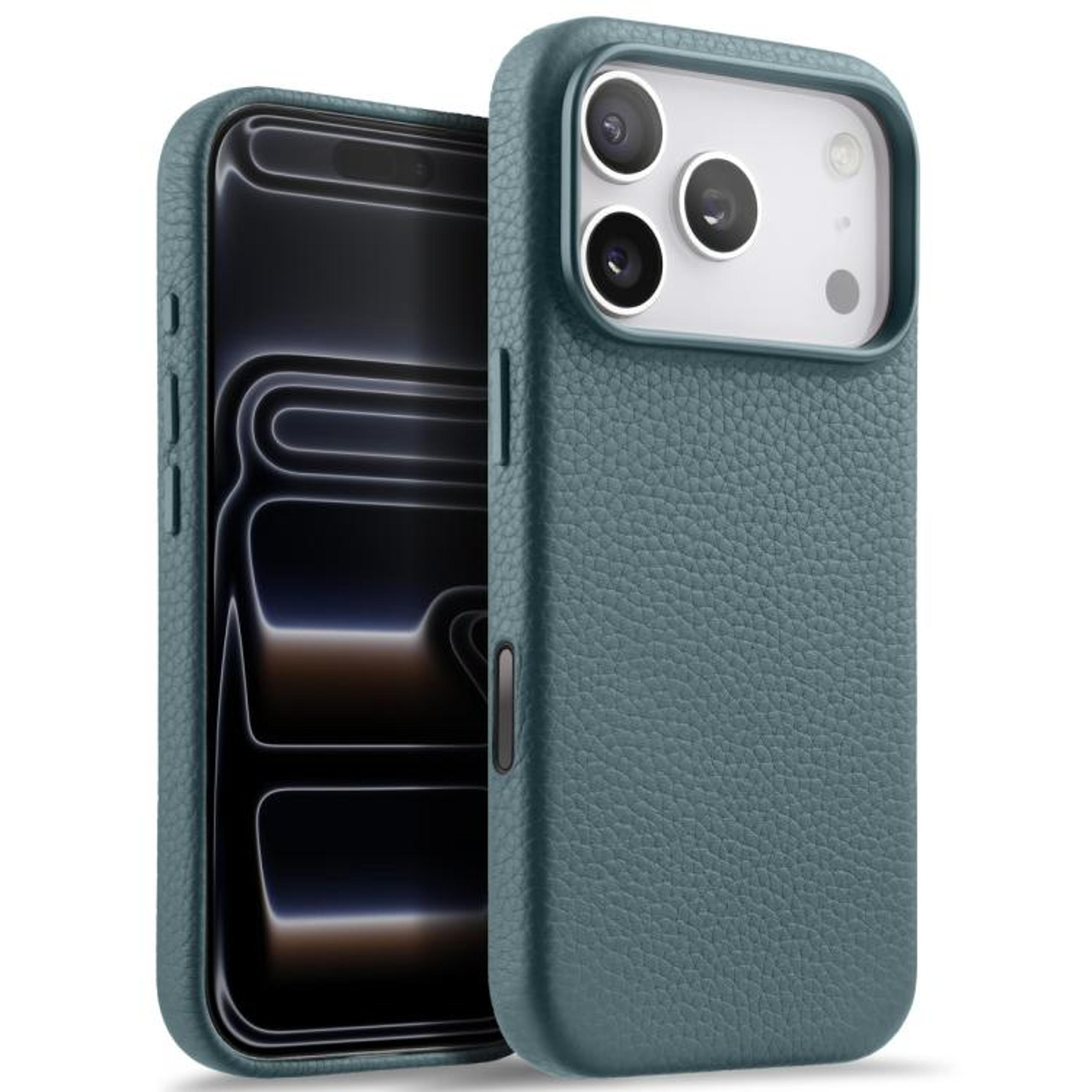 IPhone 18 Pro Genuine Leather Magnetic Full Coverage Case With AI Button 15