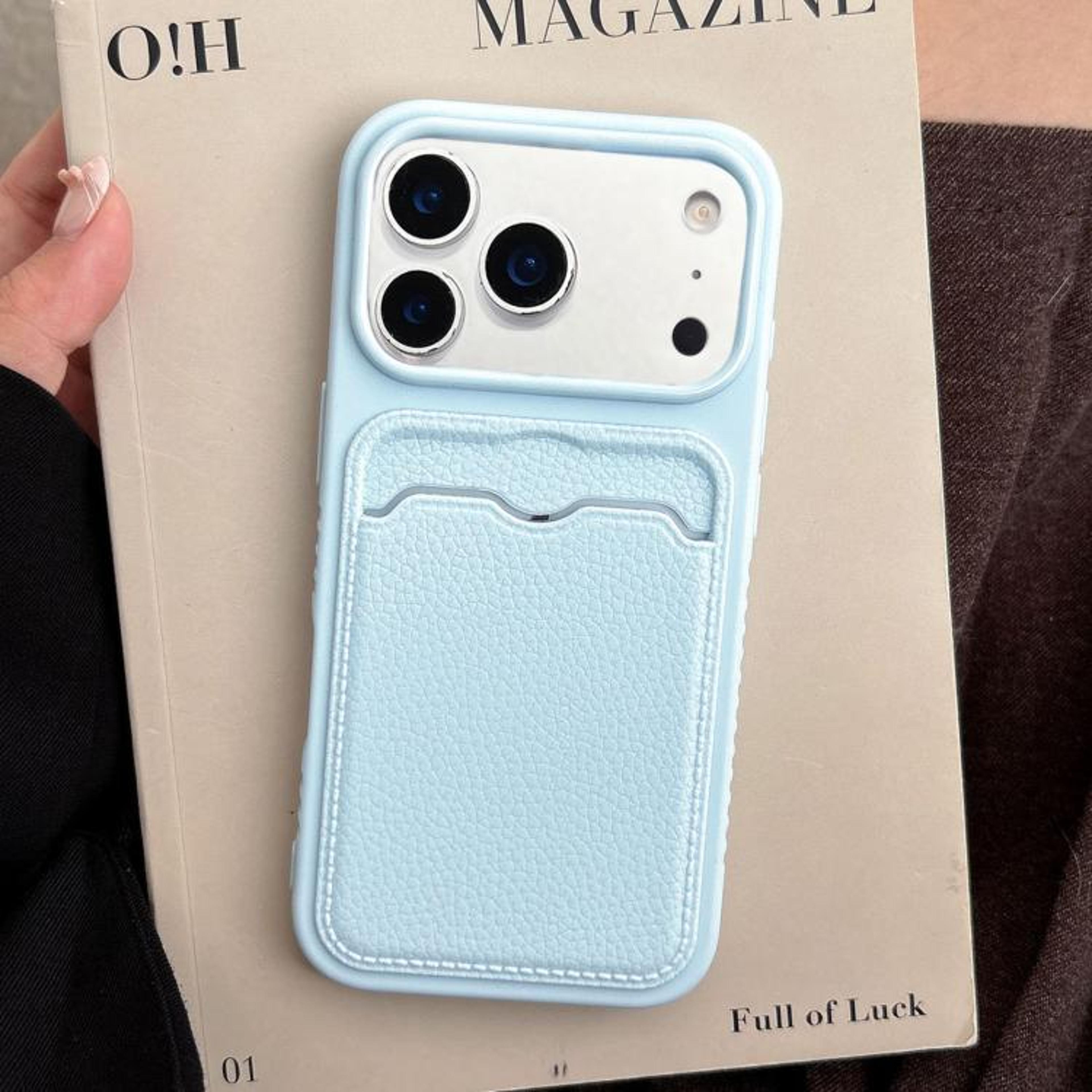 18 Pro Max TPU Lychee Texture Phone Case With Card Slot 7