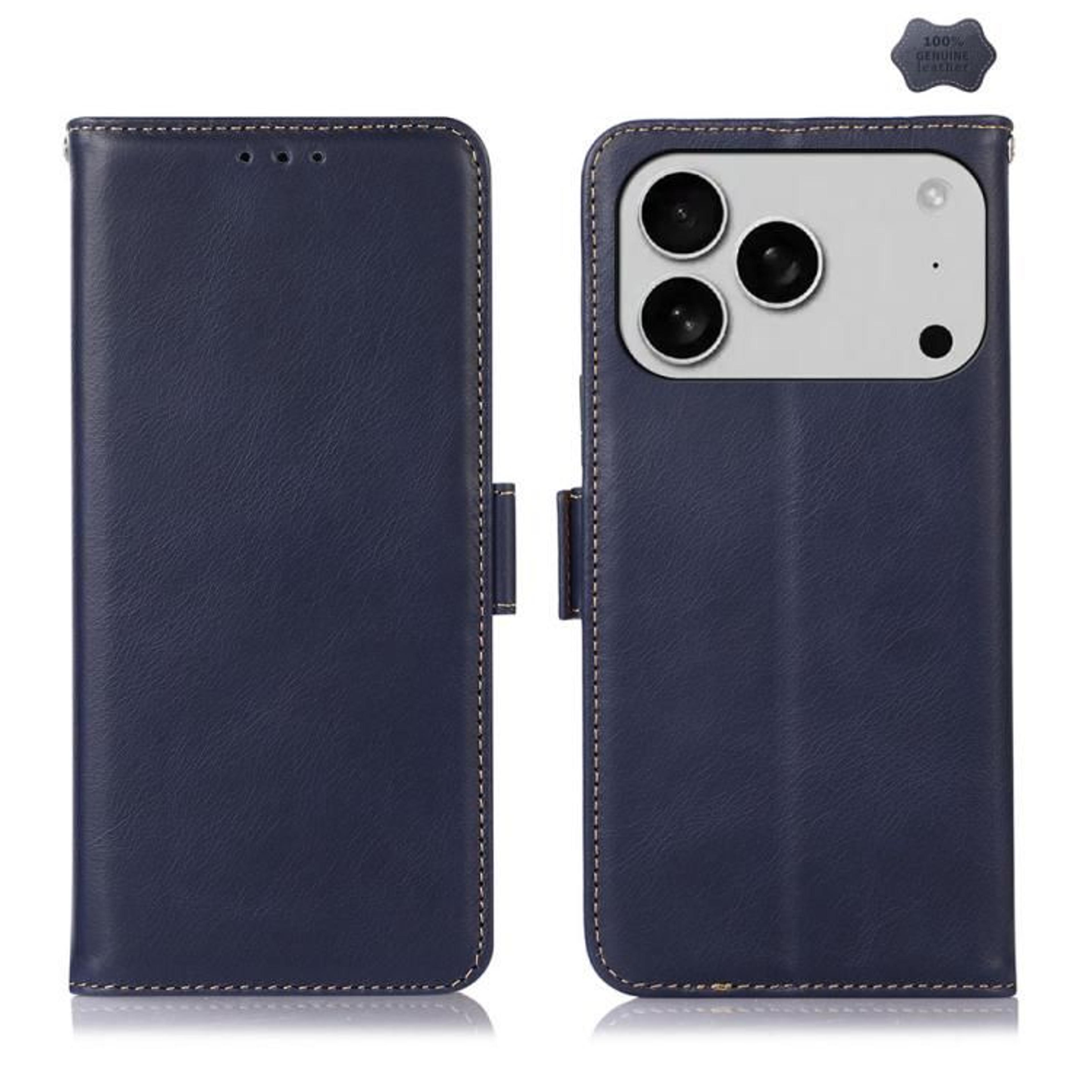 IPhone 18 Pro Max Crazy Horse Cowhide Leather Wallet Case With Stand And RFID Shielding 9