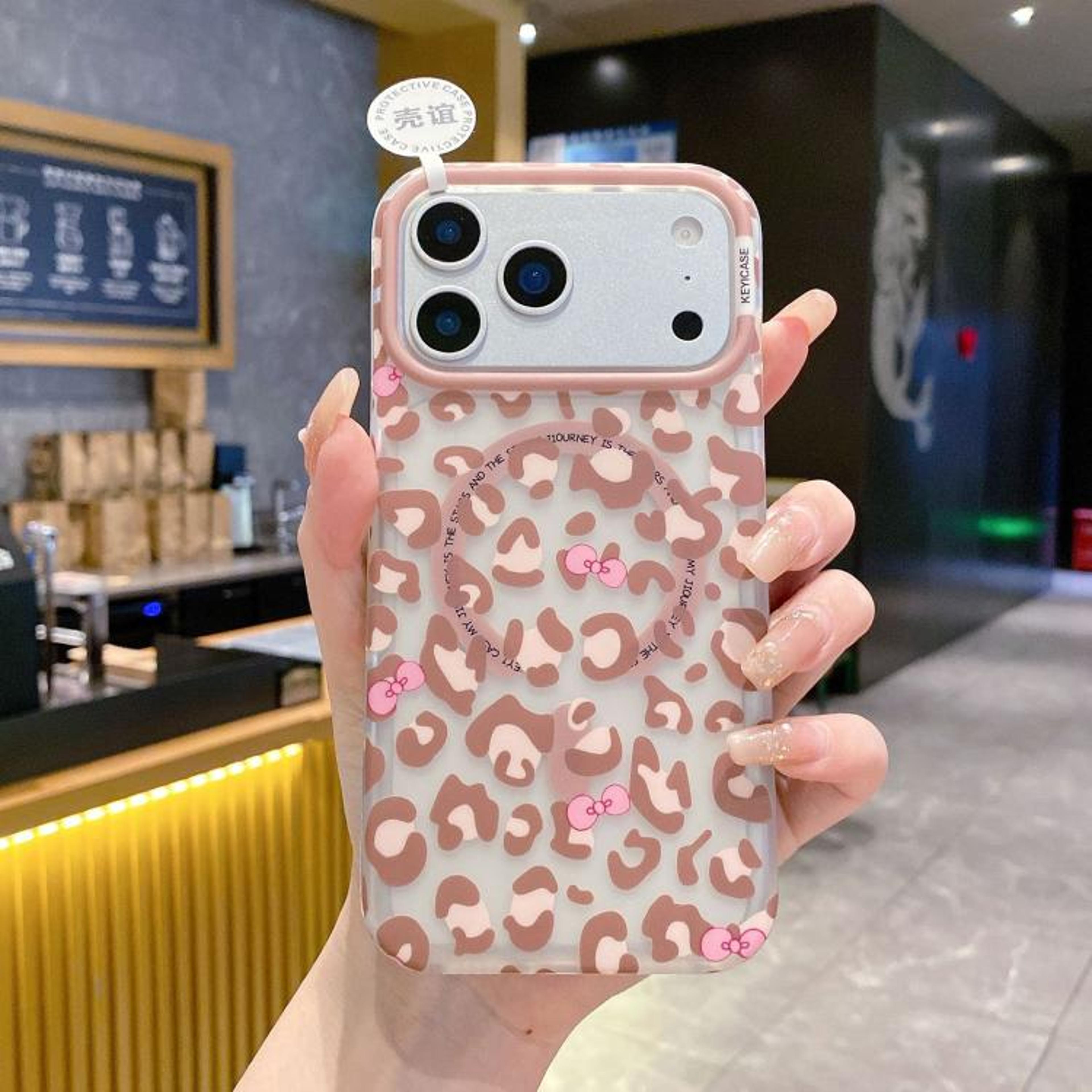 Leopard Print Magnetic Case For IPhone 18 Pro Max With Shockproof Corners 8