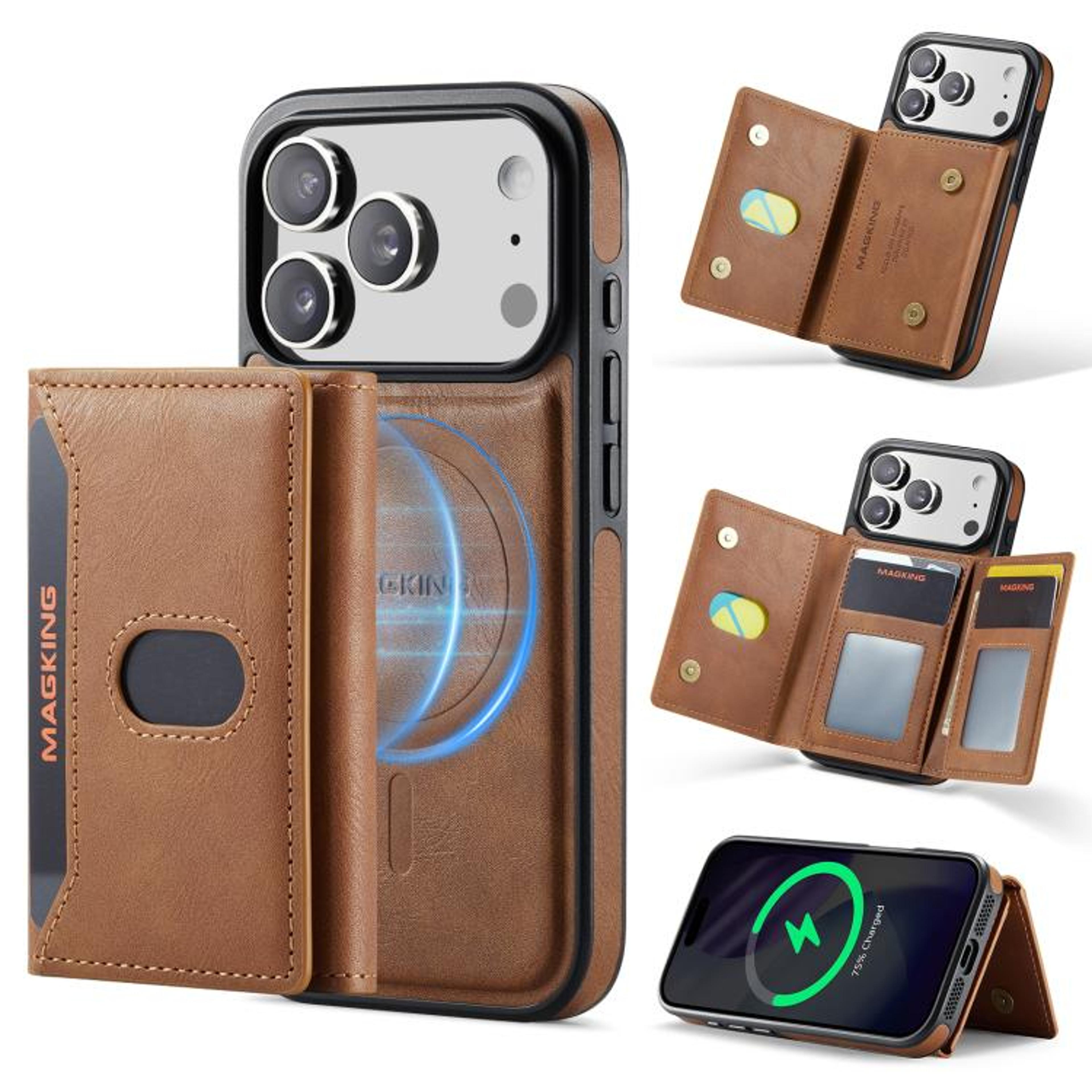 IPhone 18 Pro Max Magnetic Wallet Case With Detachable TriFold Card Holder 8