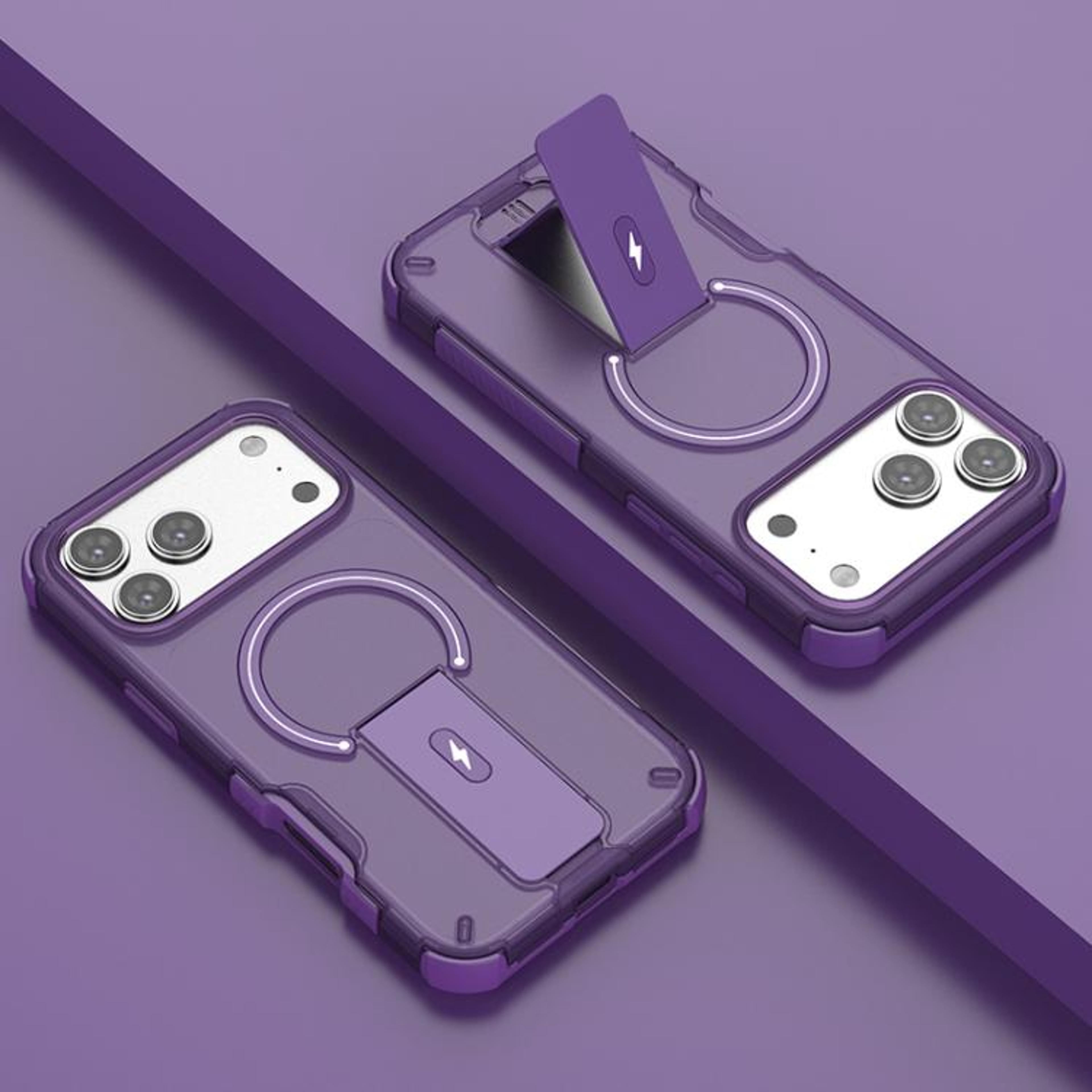 IPhone 18 Pro Translucent Magnetic Phone Case With Invisible Holder 11