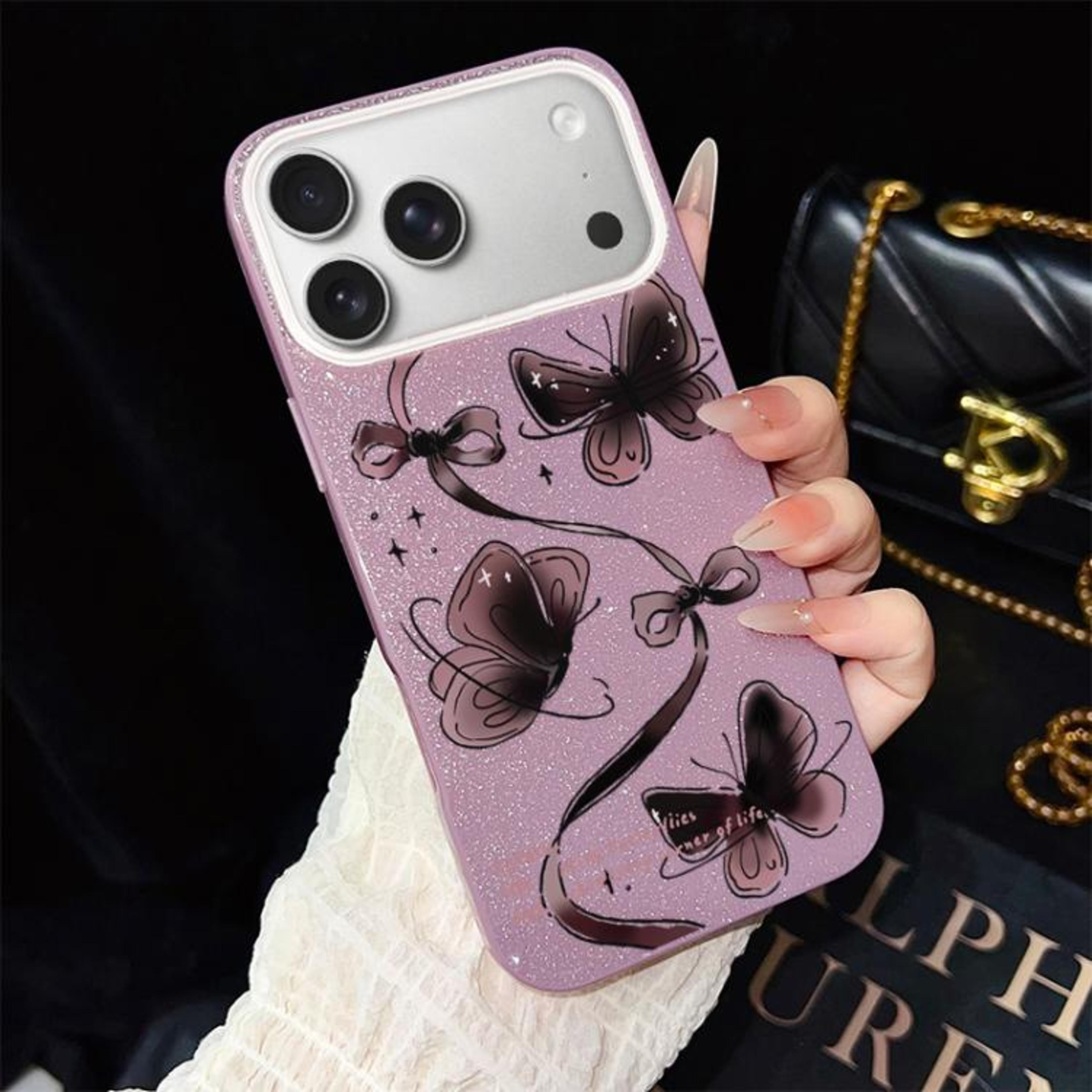 Glitter Butterfly Phone Case For 18 Pro With Hybrid PC TPU Protection 7