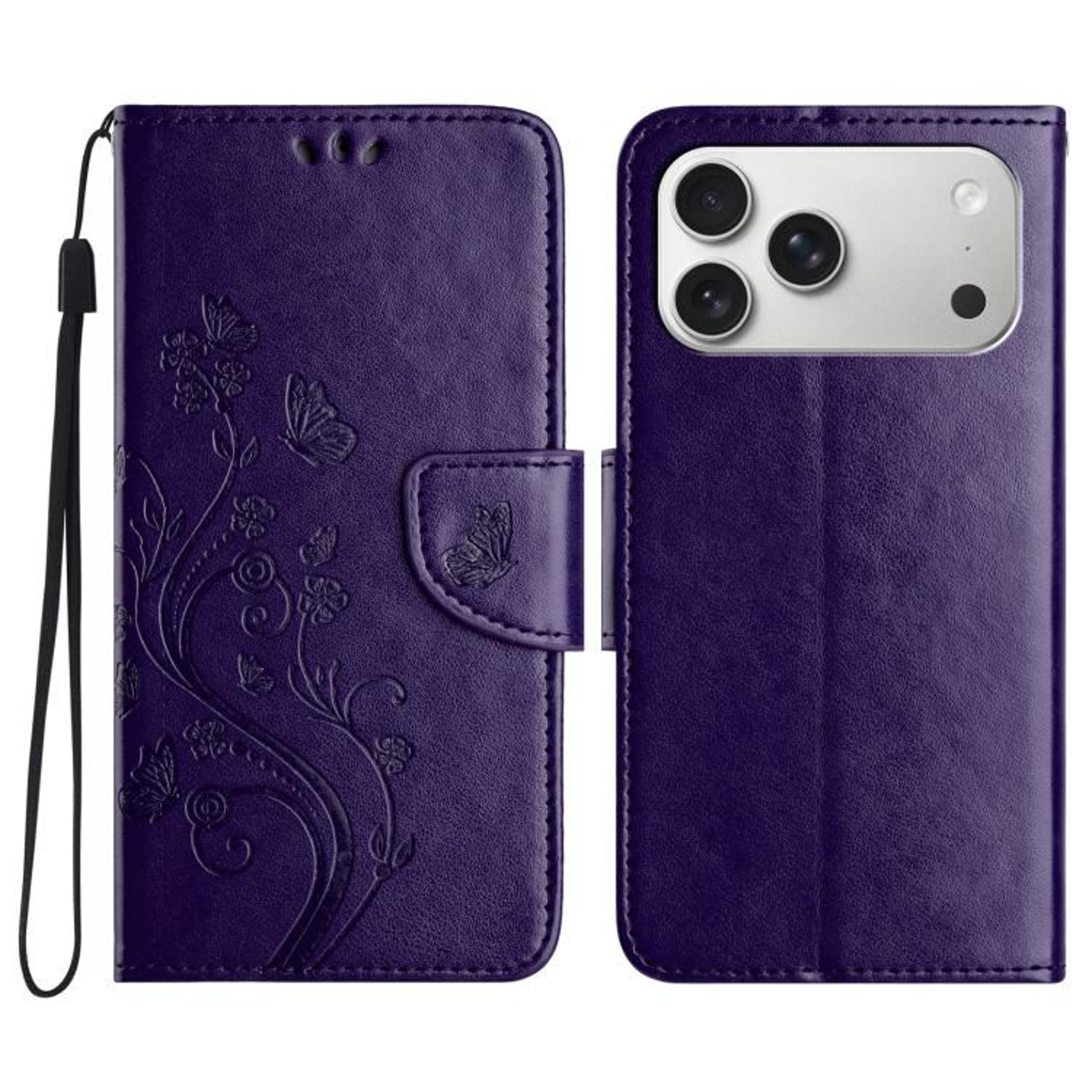 18 Pro Butterfly Flower Pattern Flip PU Leather Wallet Phone Case 11