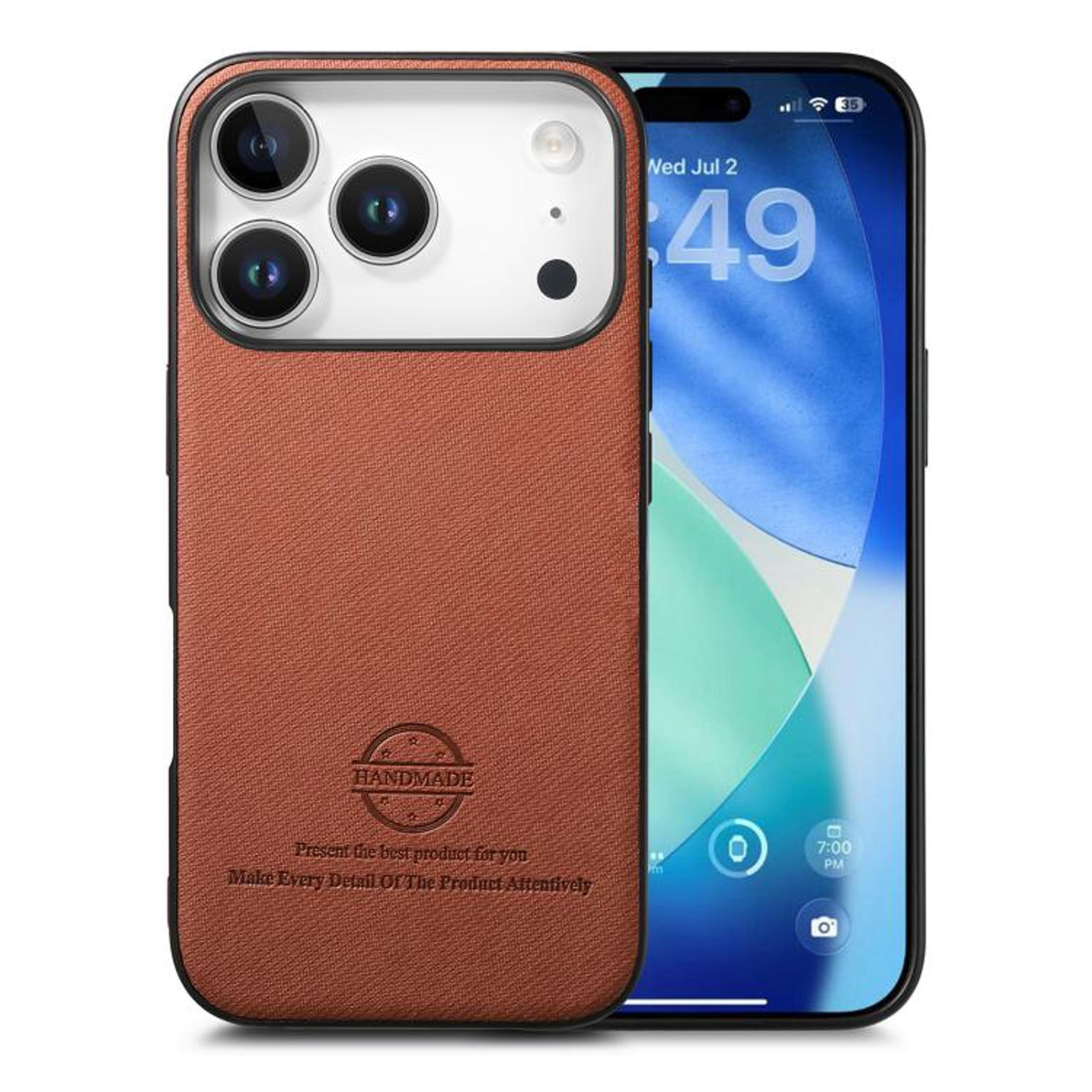 IPhone 18 Pro Max Twill Fabric Leather Protective Phone Case 9