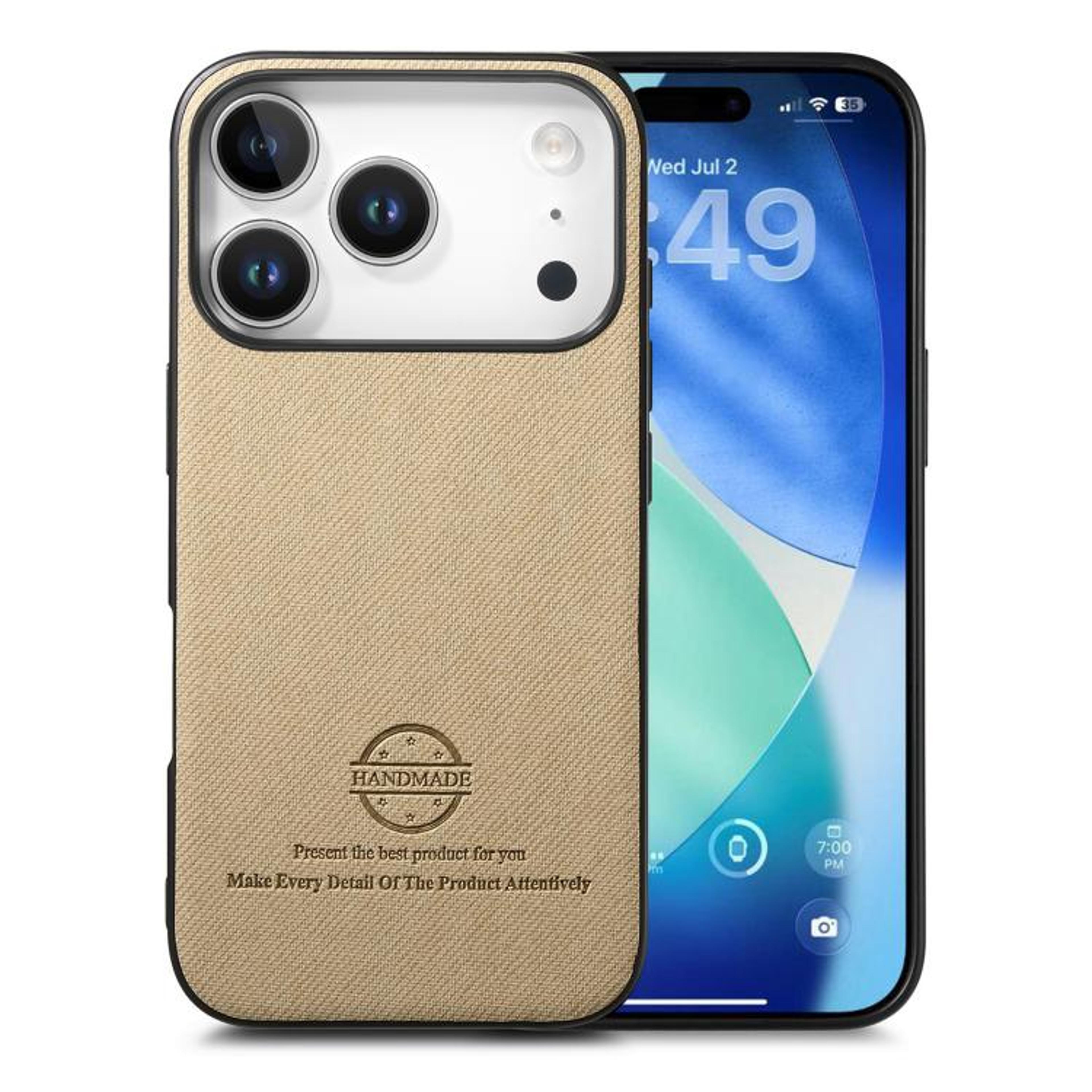 IPhone 18 Pro Max Twill Fabric Leather Protective Phone Case 13