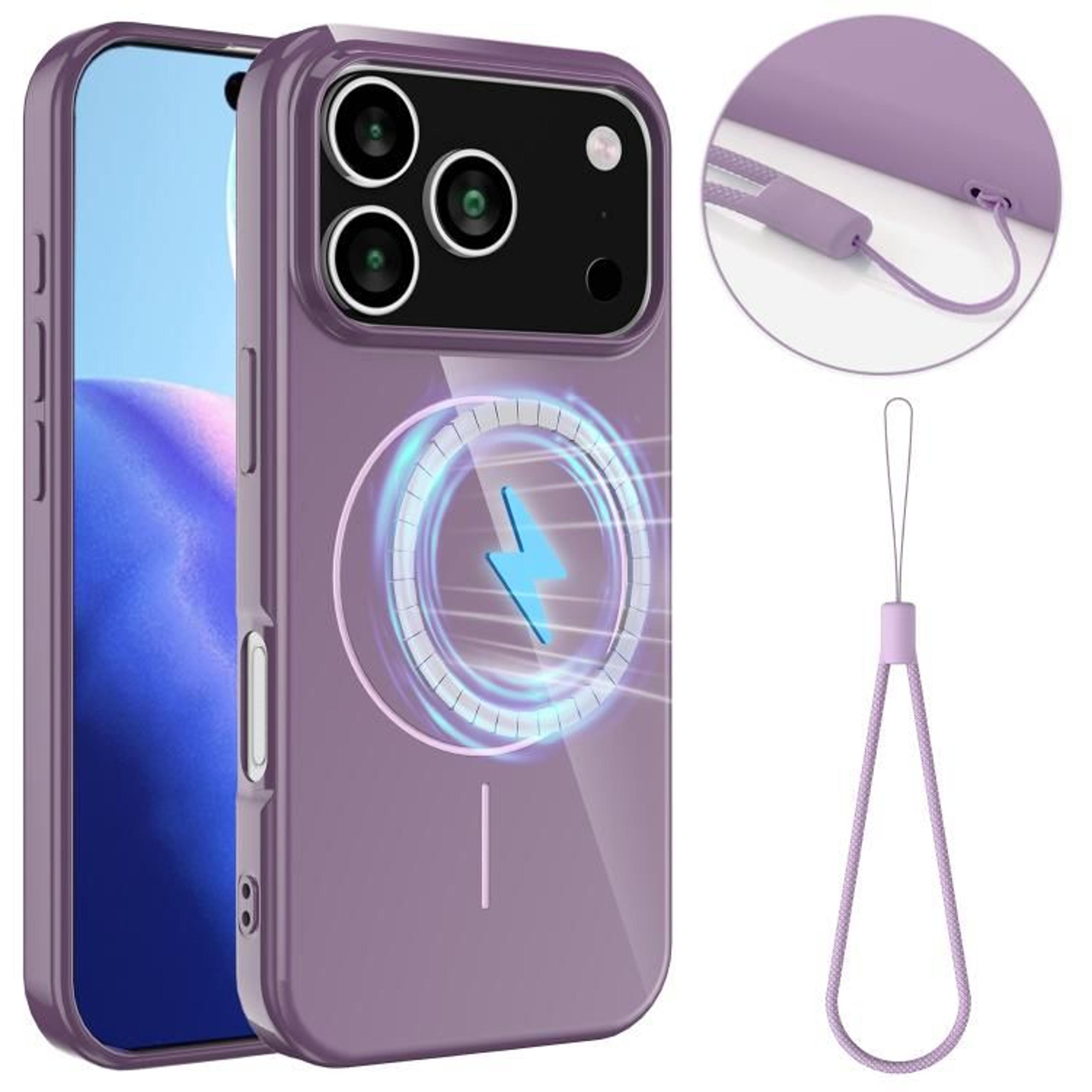 IPhone 18 Pro Max Case Glossy TPU MagSafe Shockproof Case With Lanyard 7
