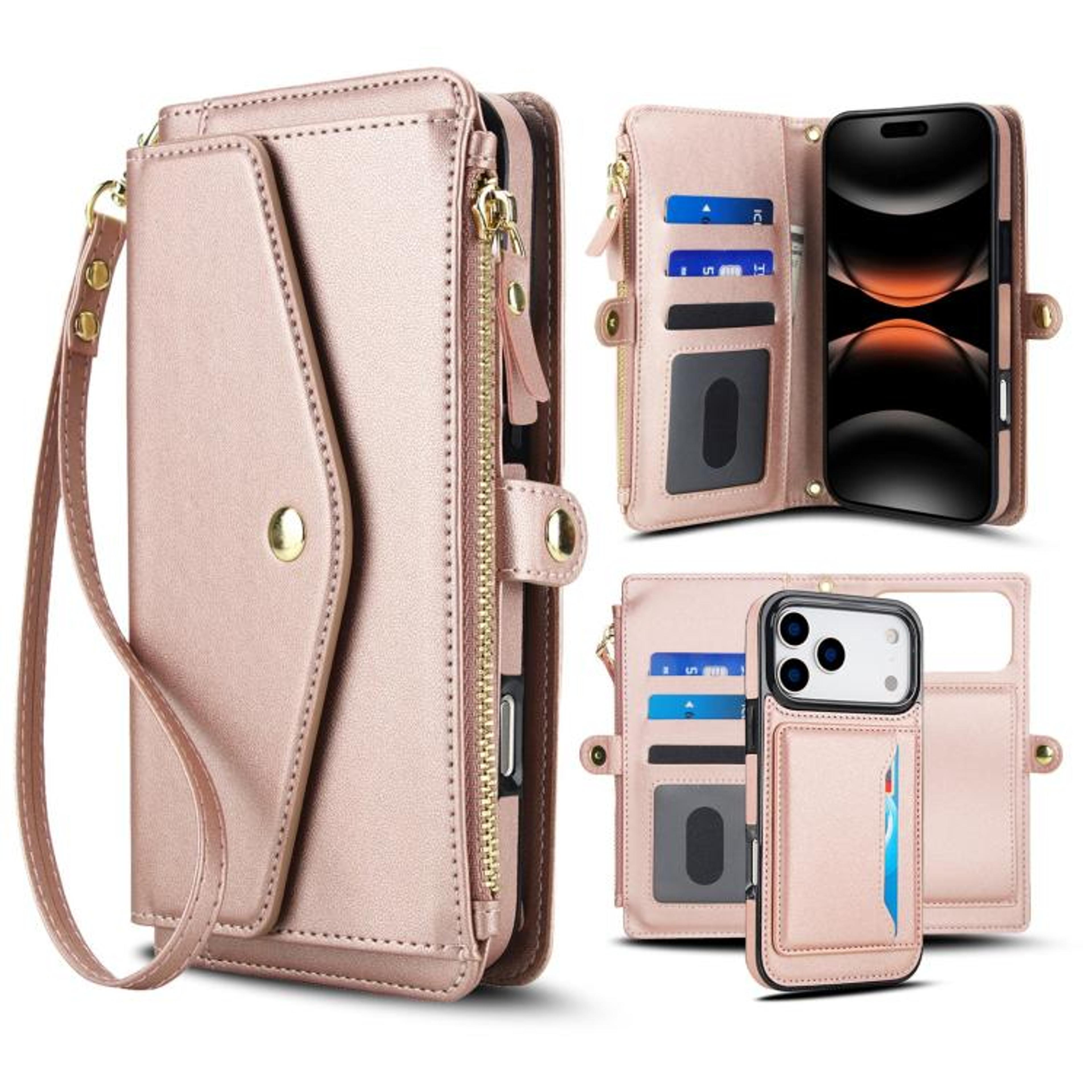 IPhone 18 Pro Max Detachable Leather Wallet Case With Lanyard And Magnetic Ring 9