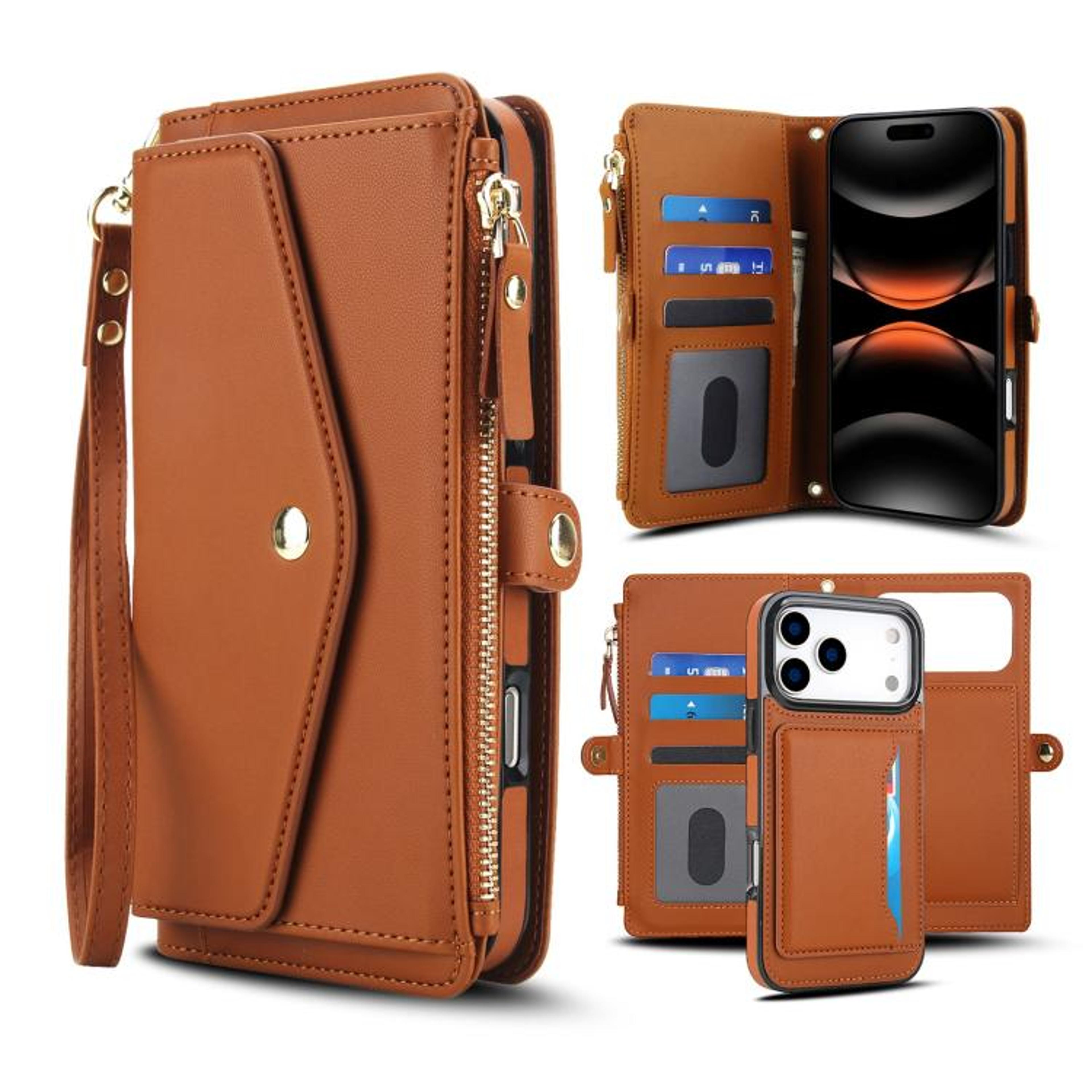 IPhone 18 Pro Max Detachable Leather Wallet Case With Lanyard And Magnetic Ring 11