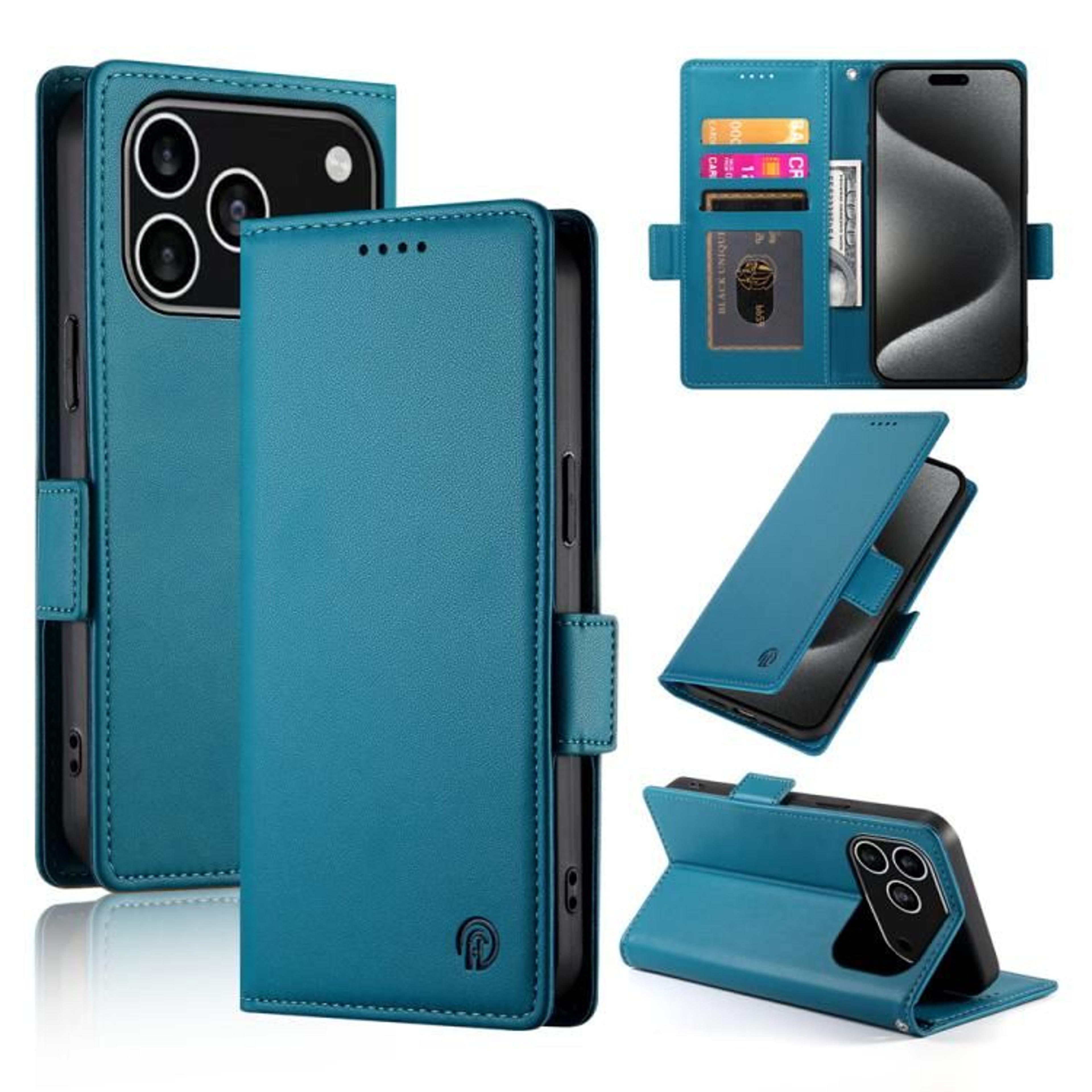 Frosted Leather Flip Phone Case With Card Holder And Strap For IPhone 18 Pro 9