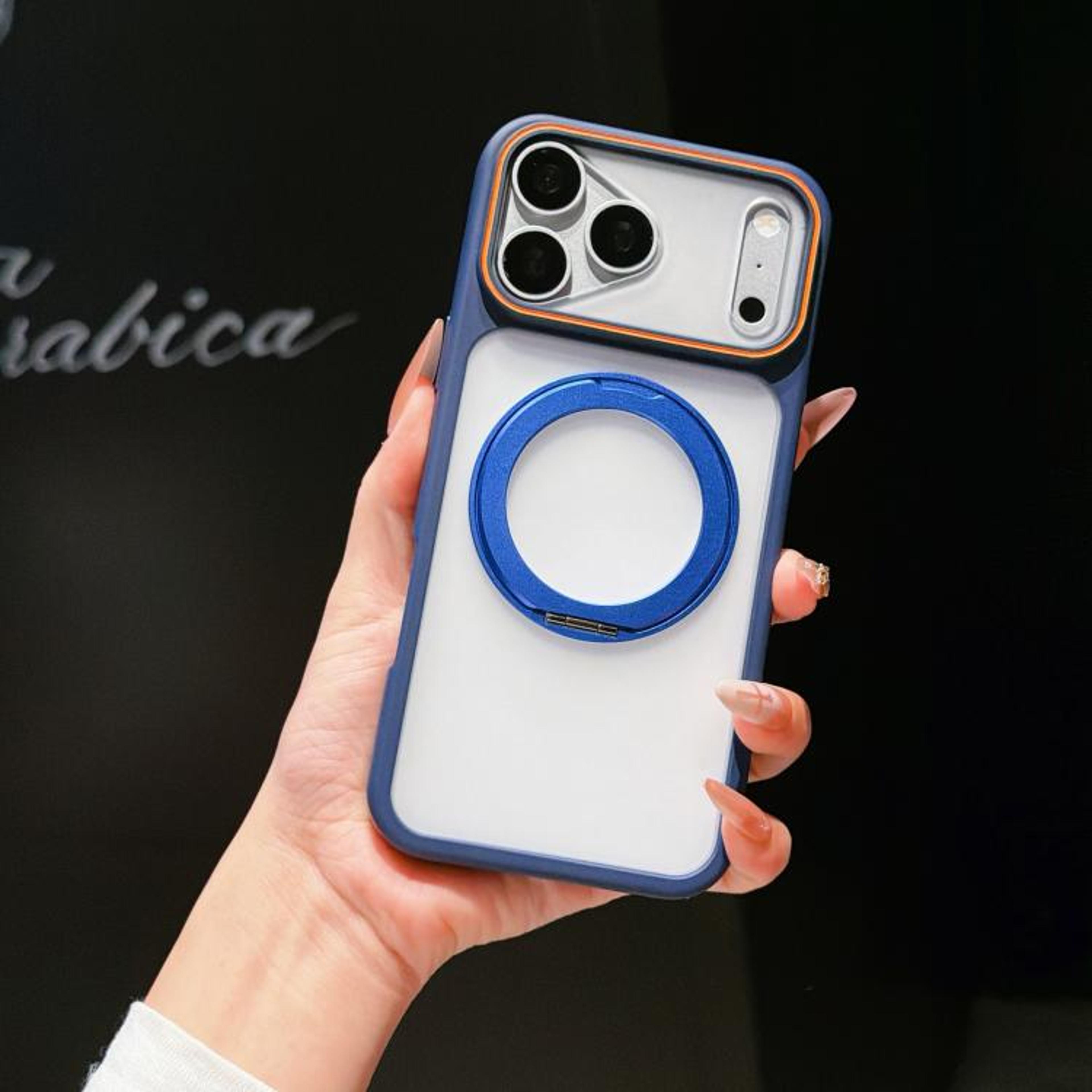Matte Phone Case With 360 Degree Rotating Ring Holder And Magnetic Wireless Charging Support For IP 10