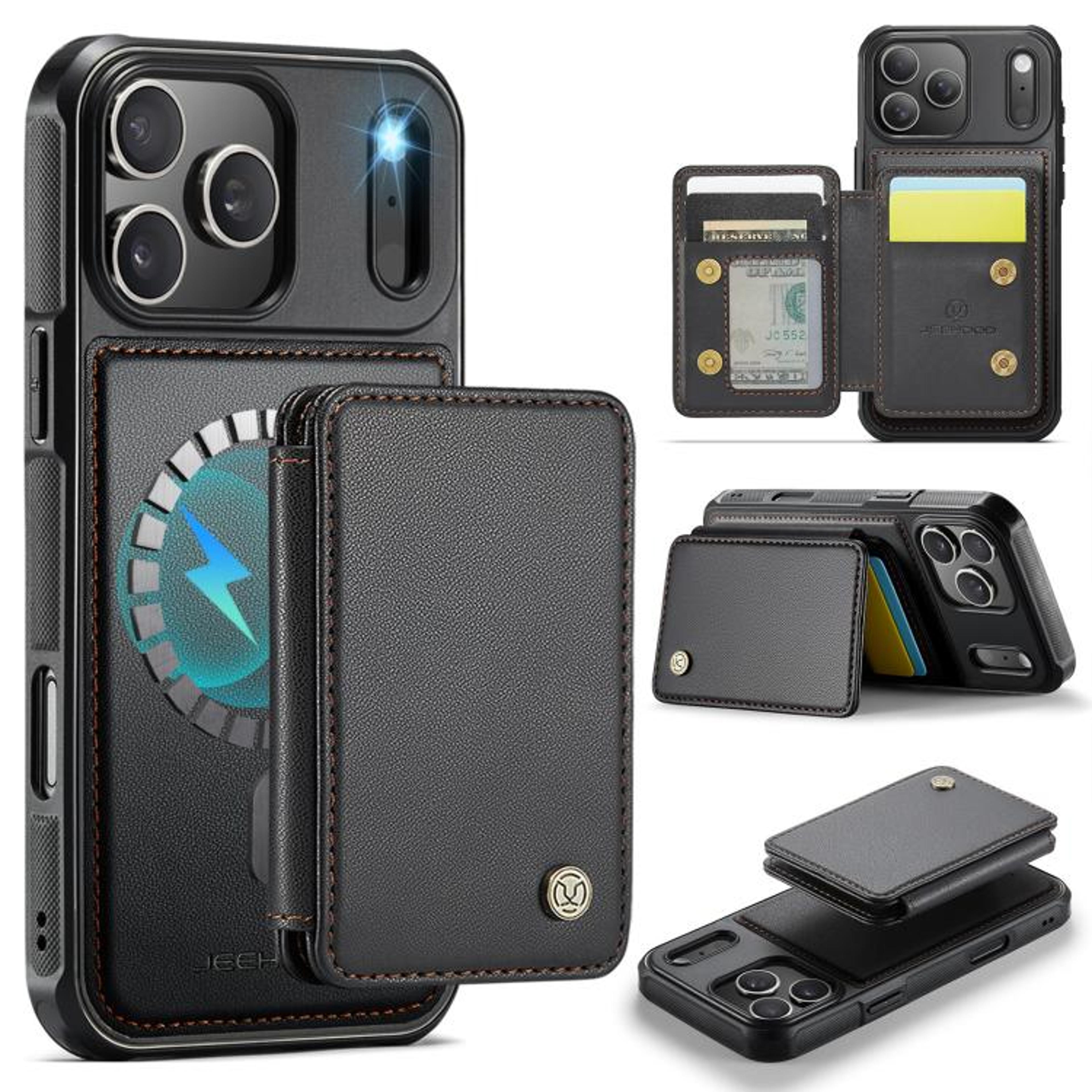IPhone 18 Pro Magnetic Business Style Phone Case With RFID Blocking Card Holder 7