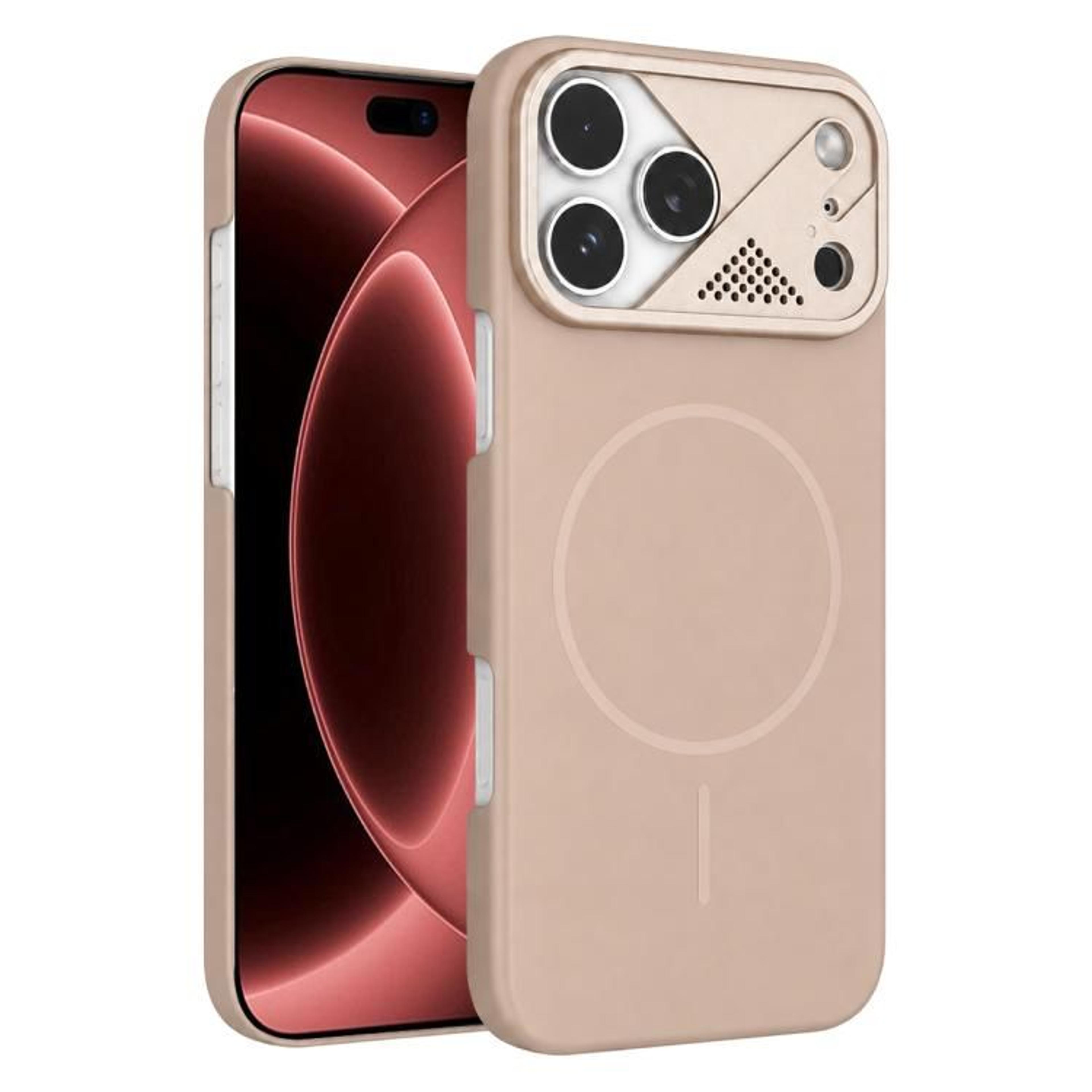 Ultra Thin Gold Armor PC Magnetic Phone Case Compatible With IPhone 18 Pro 10