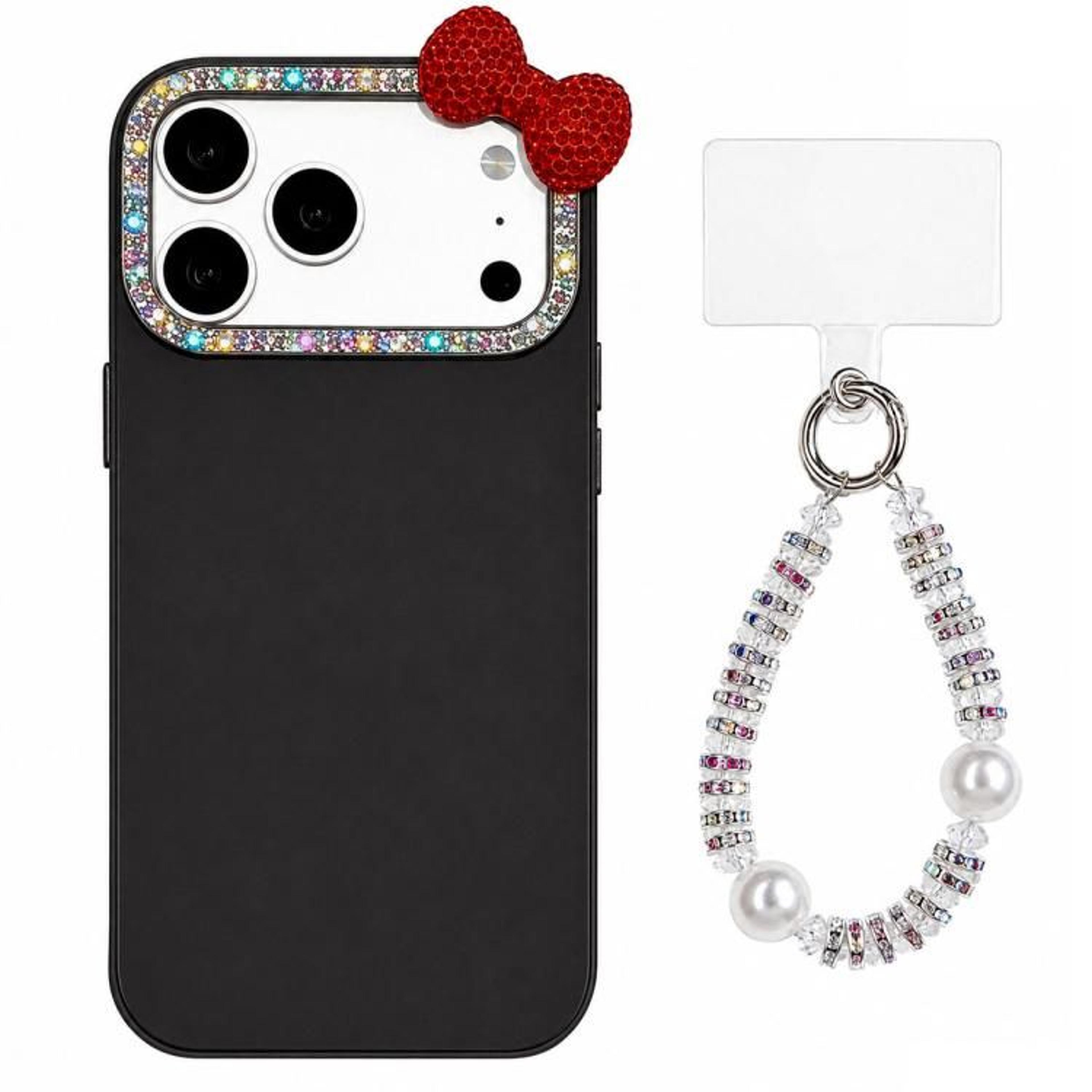 Cute Bowknot IPhone 18 Pro Case With Pearl Beaded Wrist Strap And Dopamine Colors 7