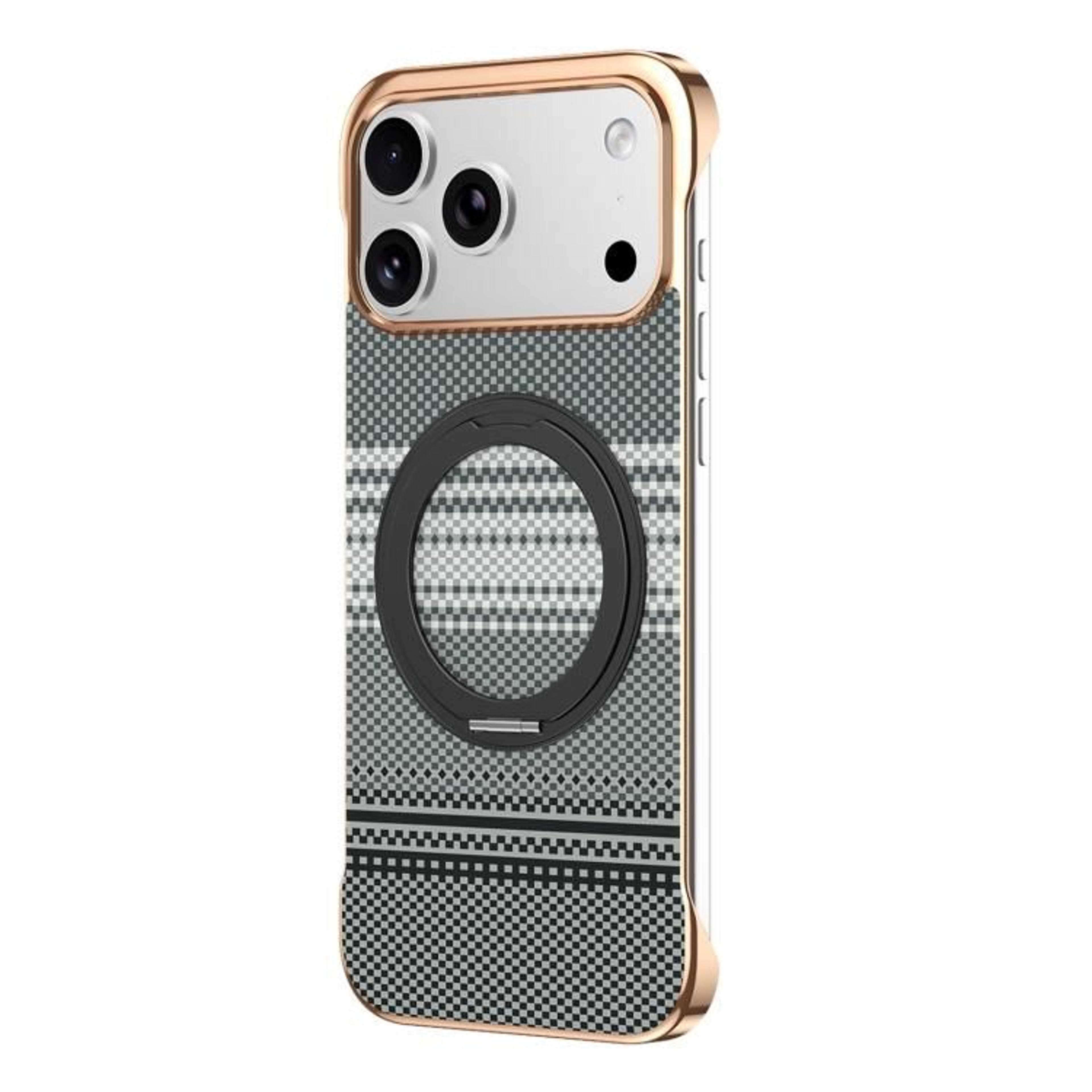 IPhone 18 Pro Magnetic Phone Case With 360 Rotating Stand And Electroplated Frame 11