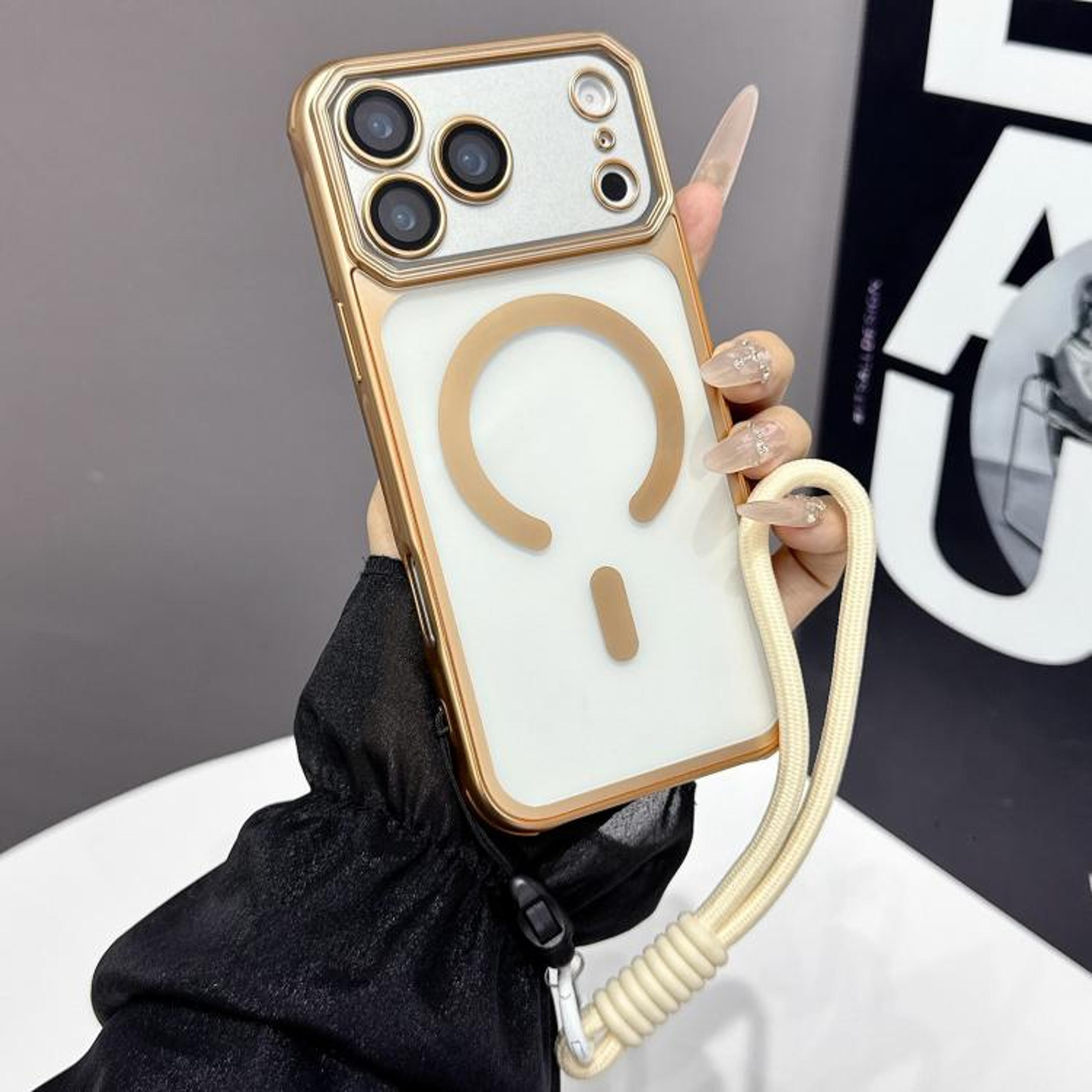 IPhone 18 Pro Max MagSafe TPU Case With Hand Strap And Matte Electroplated Finish 9
