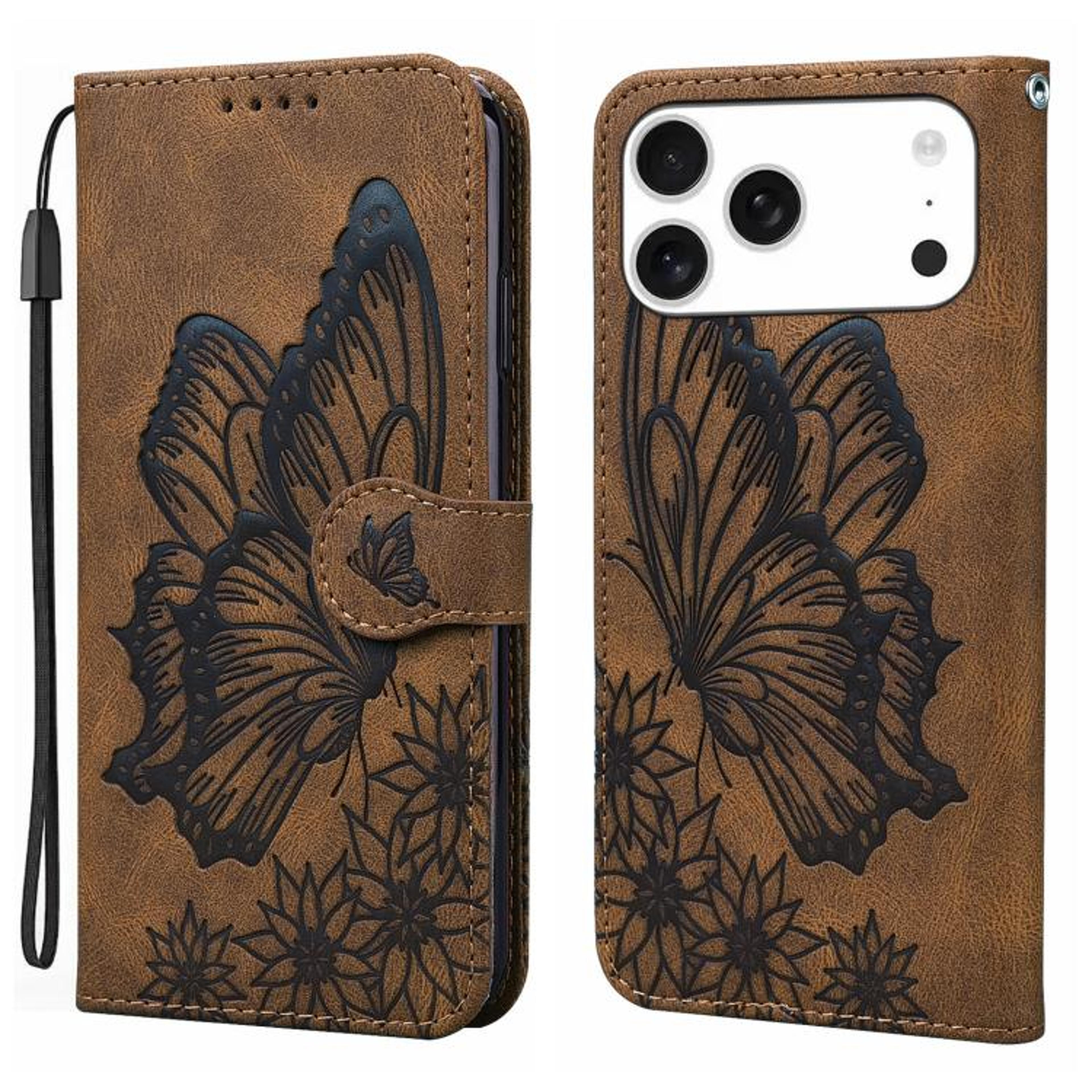 IPhone 18 Pro Max Butterfly Embossed PU Leather Flip Wallet Case 11