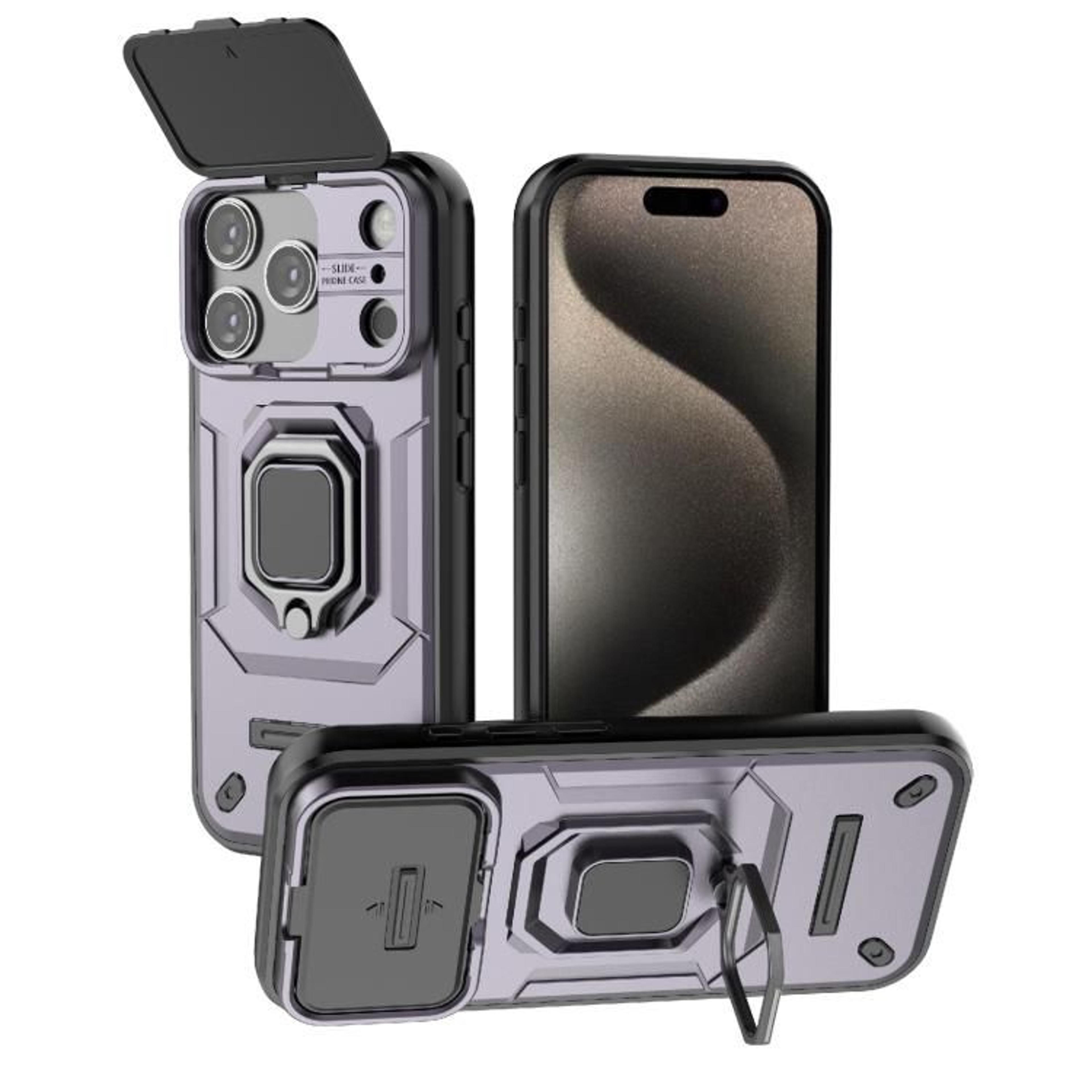 IPhone 18 Pro Shockproof Case With Sliding Camera Cover And Holder 9
