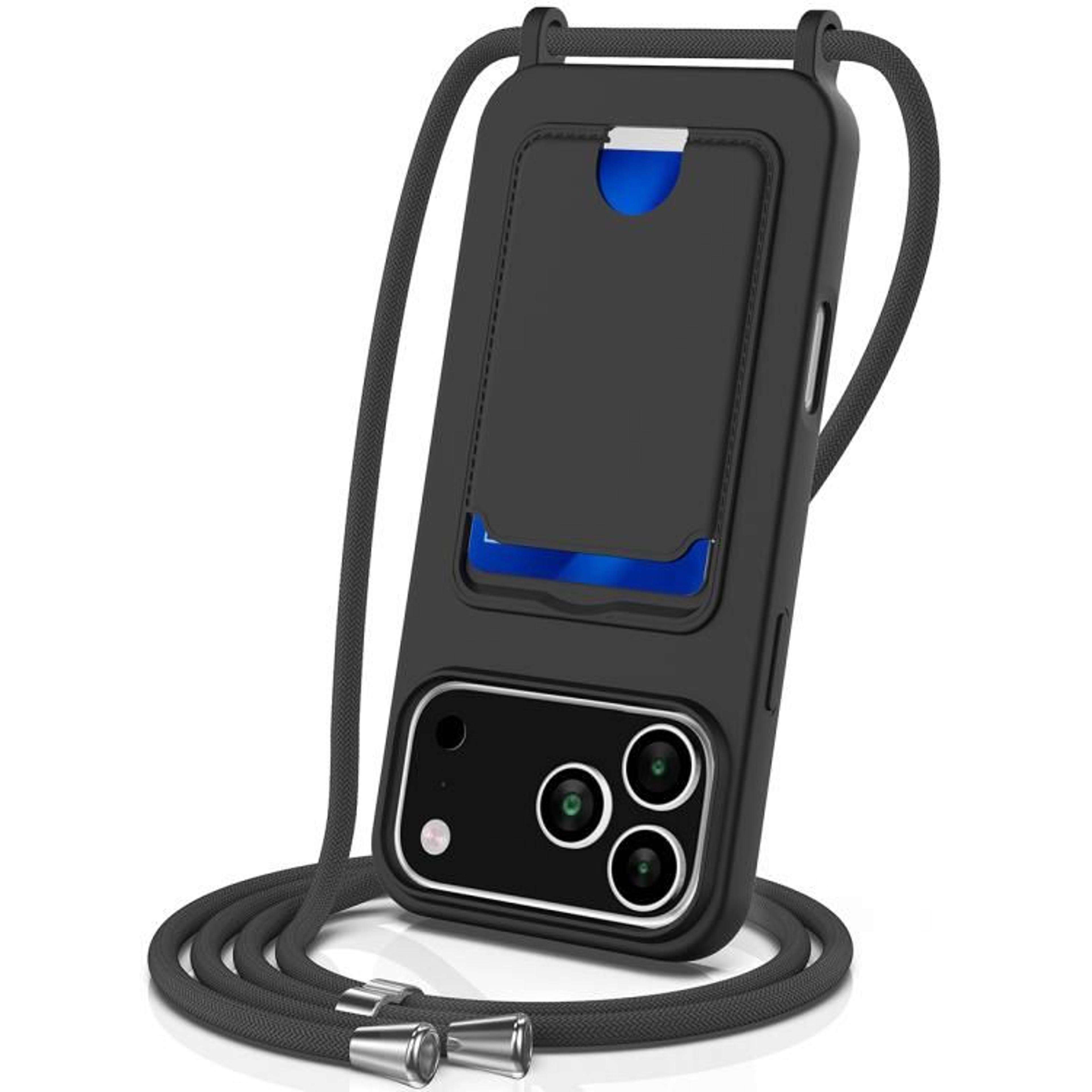 IPhone 18 Pro Silicone Case With Card Holder And Adjustable Lanyard 8