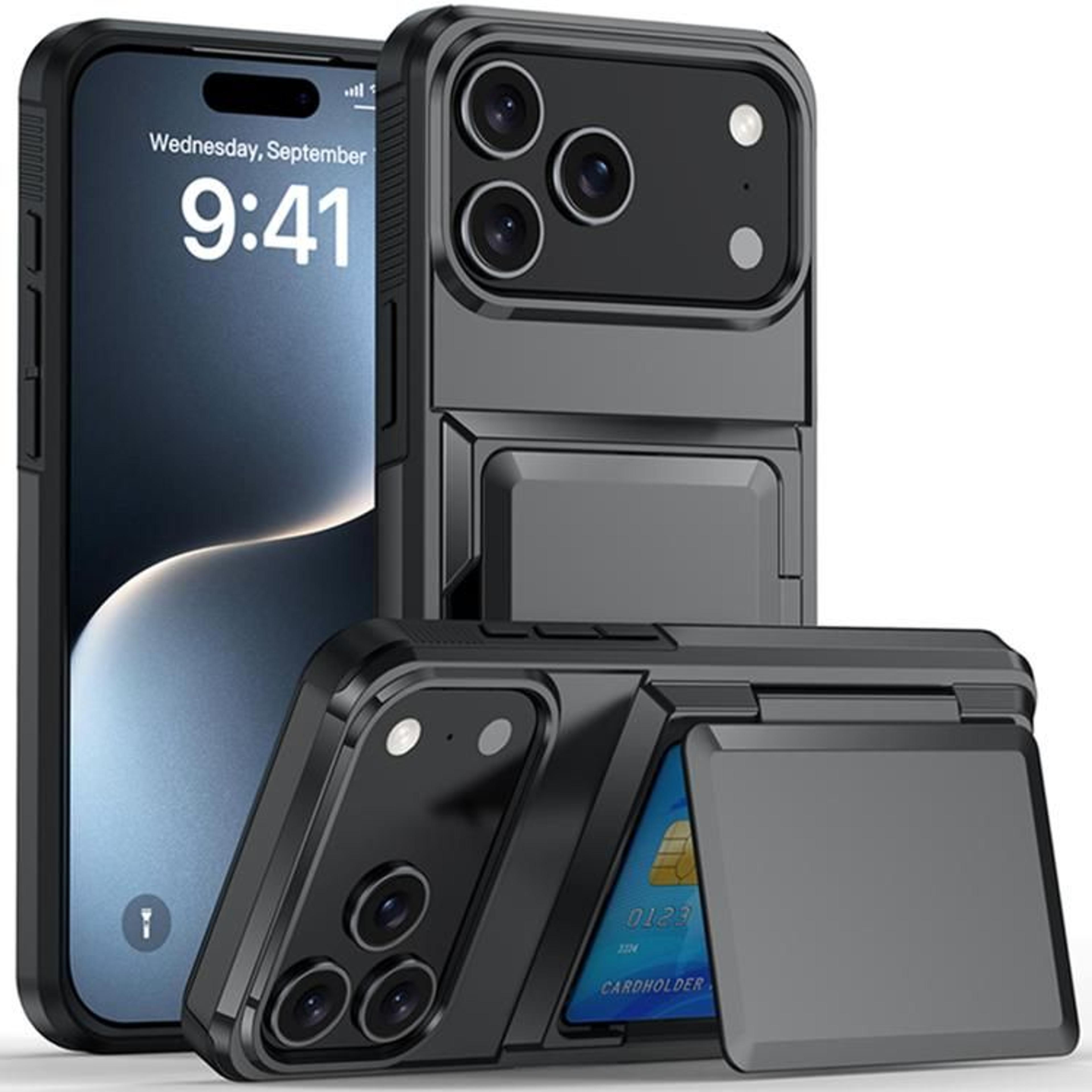 IPhone 18 Pro Card Slot Phone Case With Raised Edge Protection 10