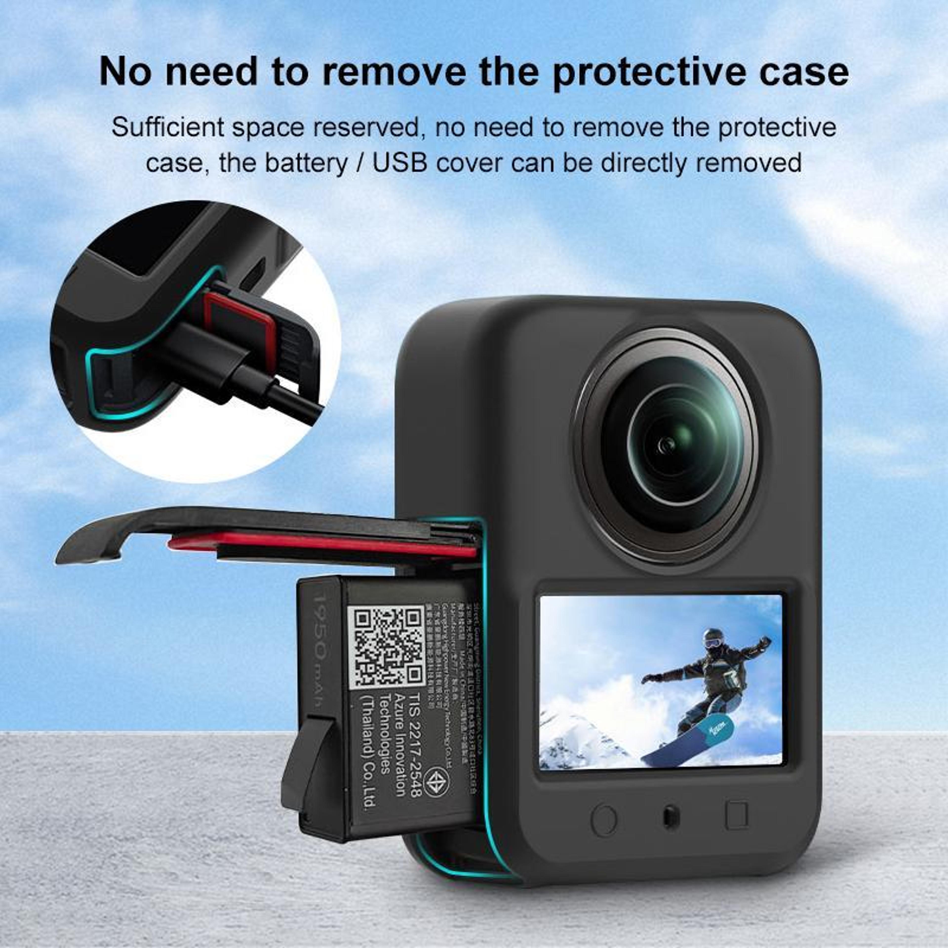 PULUZ For DJI Osmo 360 Silicone Body Protective Cover With Lens Cover Black 6